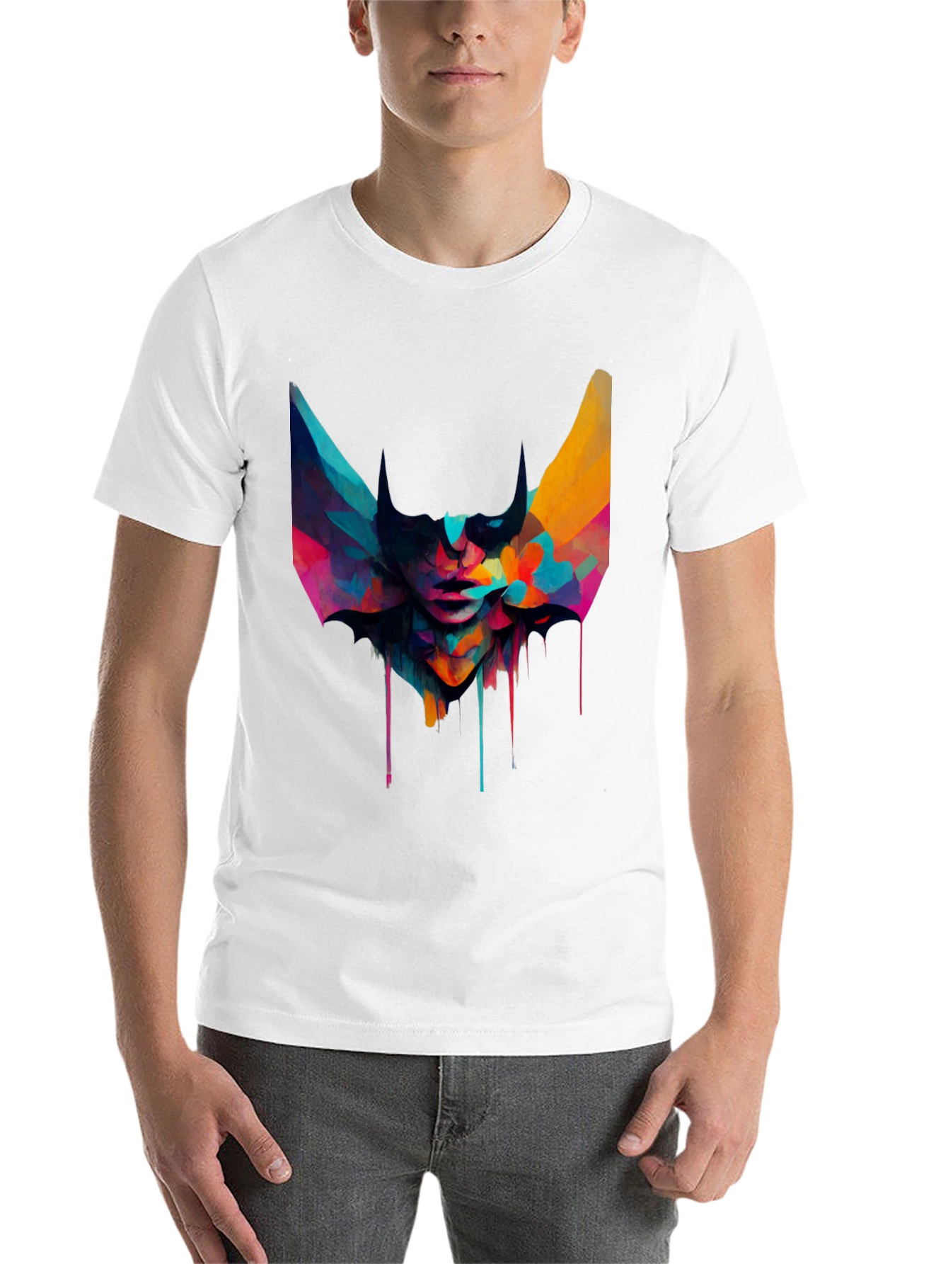 Black Abstract Art Graphic Tee - Modern Unisex T-Shirt view 14