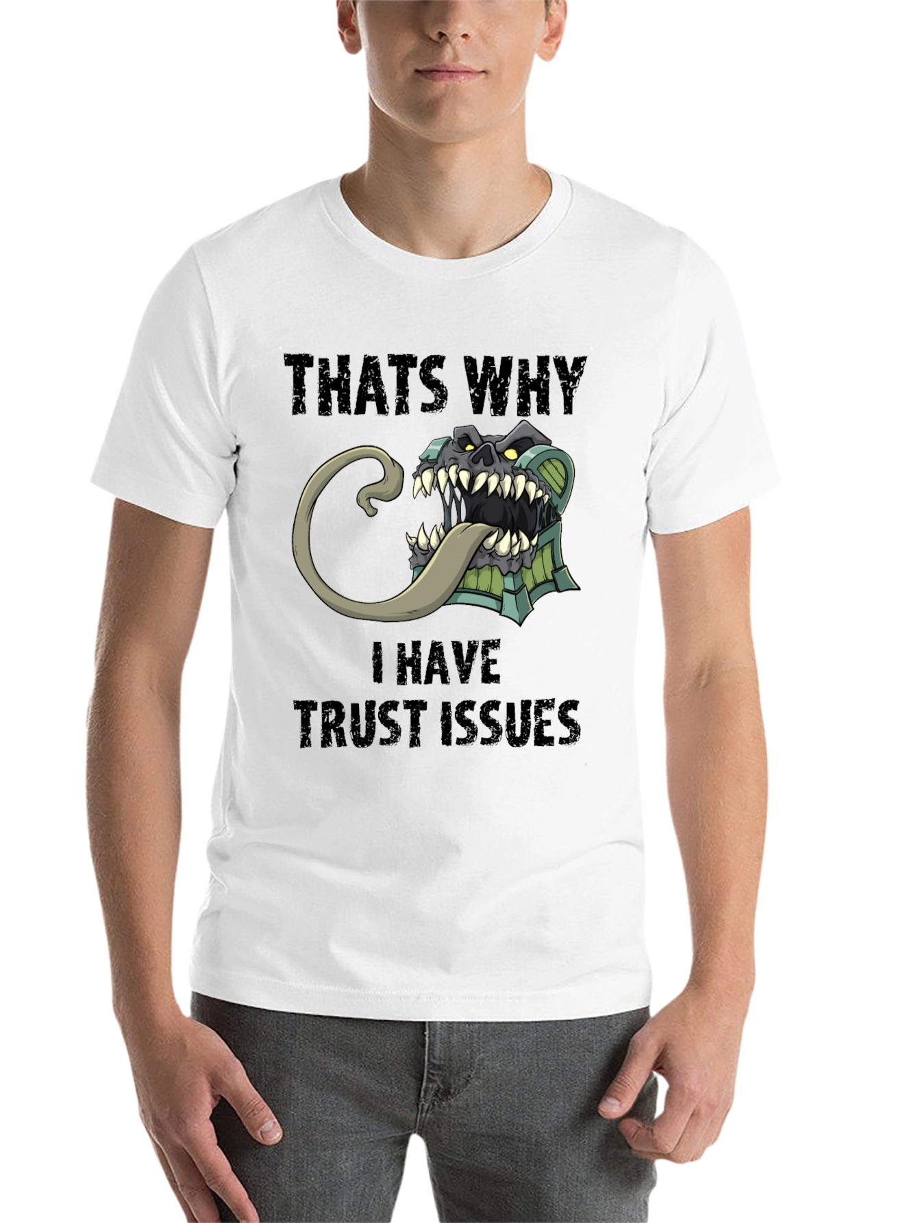 Black Trust Issues T-Shirt Funny Mimic Monster Tee view 14