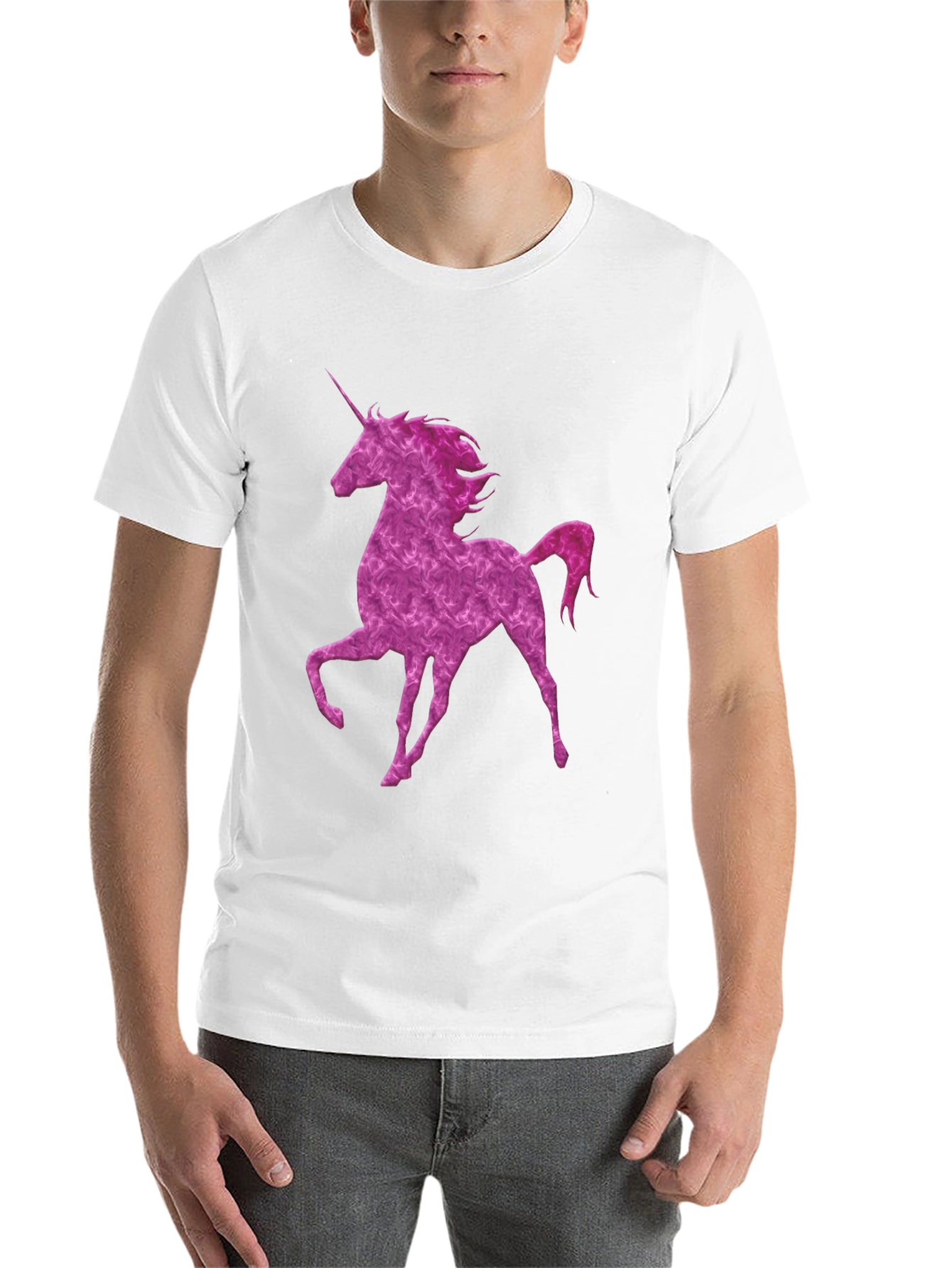 Black Unicorn Graphic Print Crew Neck Men's T-Shirt view 14