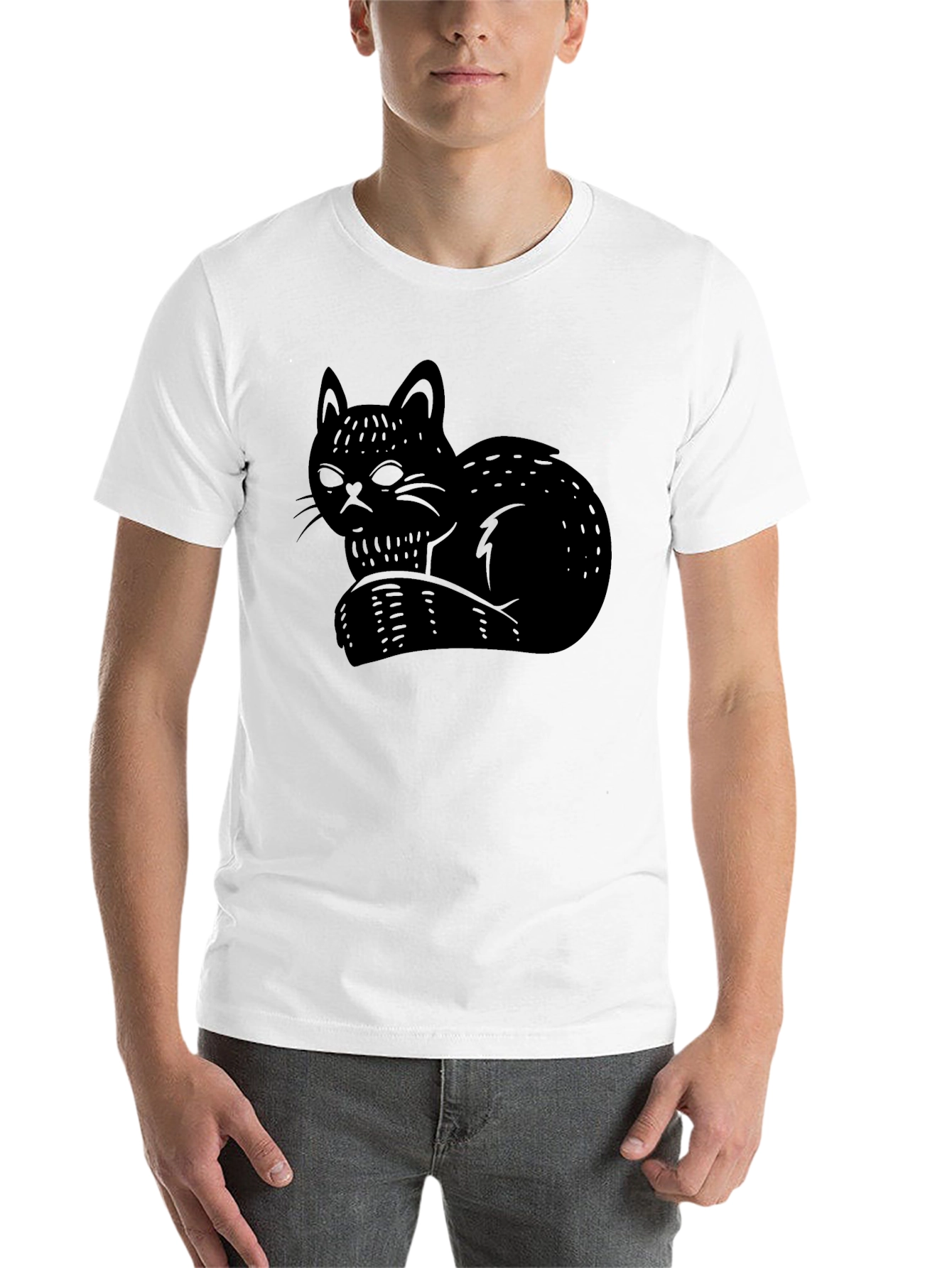 Black Black Cat Graphic Tee - Stylish Comfort view 14