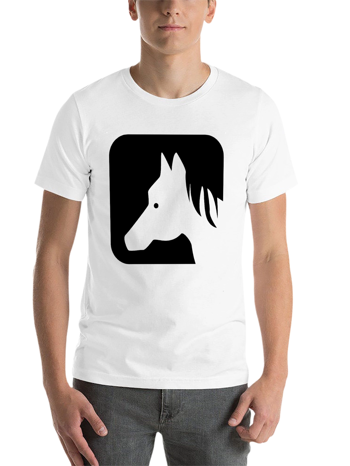 Black Black Horse Silhouette Graphic Tee - Casual Comfort view 14
