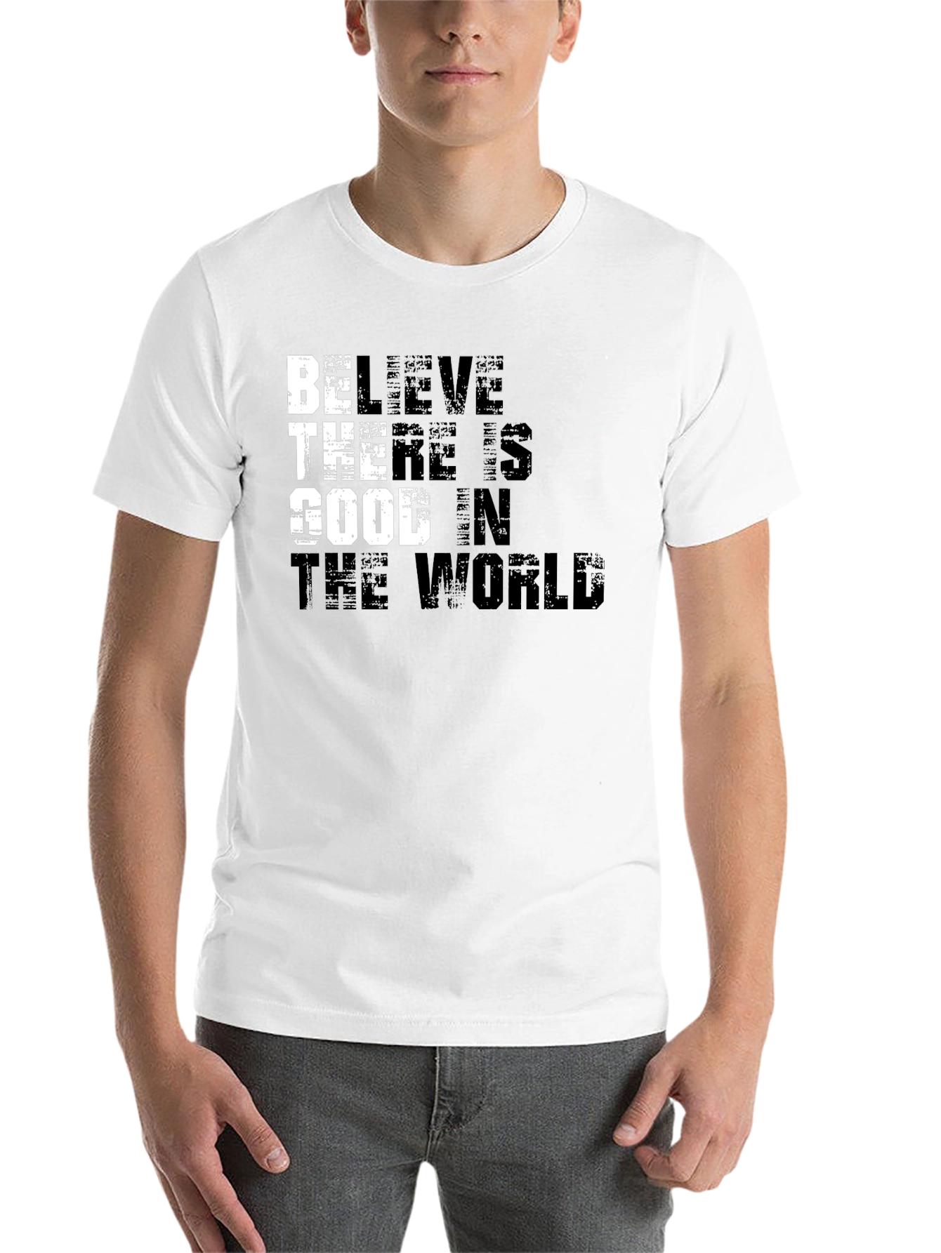 Black Believe There is Good in the World T-Shirt view 14