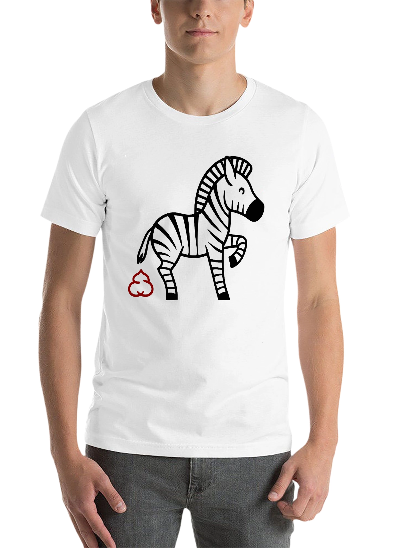 Black Funny Zebra Graphic Black T-Shirt view 14