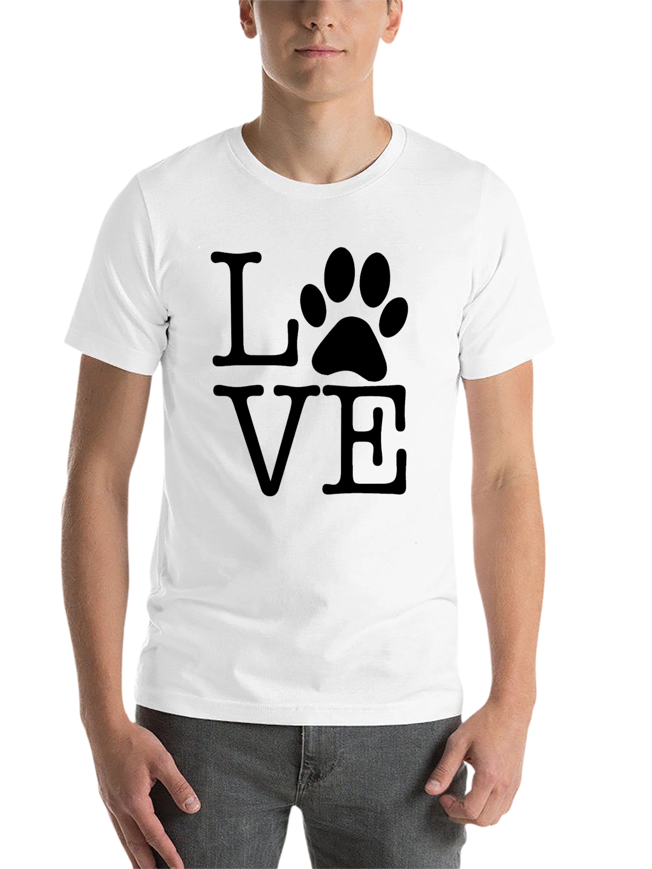 Black Love Paw Print Graphic T-Shirt - Casual Wear view 14