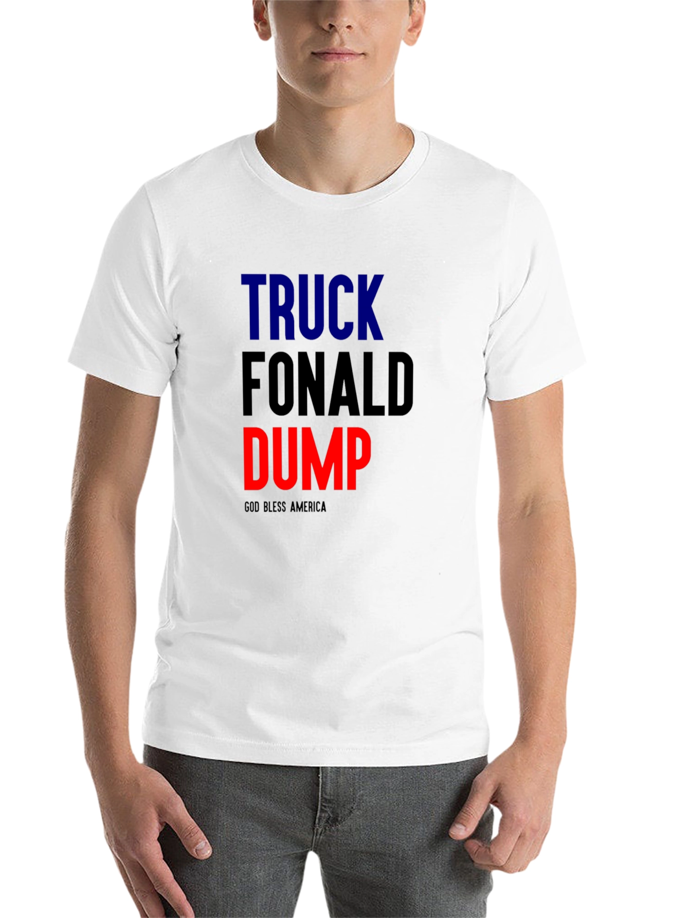 Black Truck Fonald Dump Slogan Graphic Tee view 14