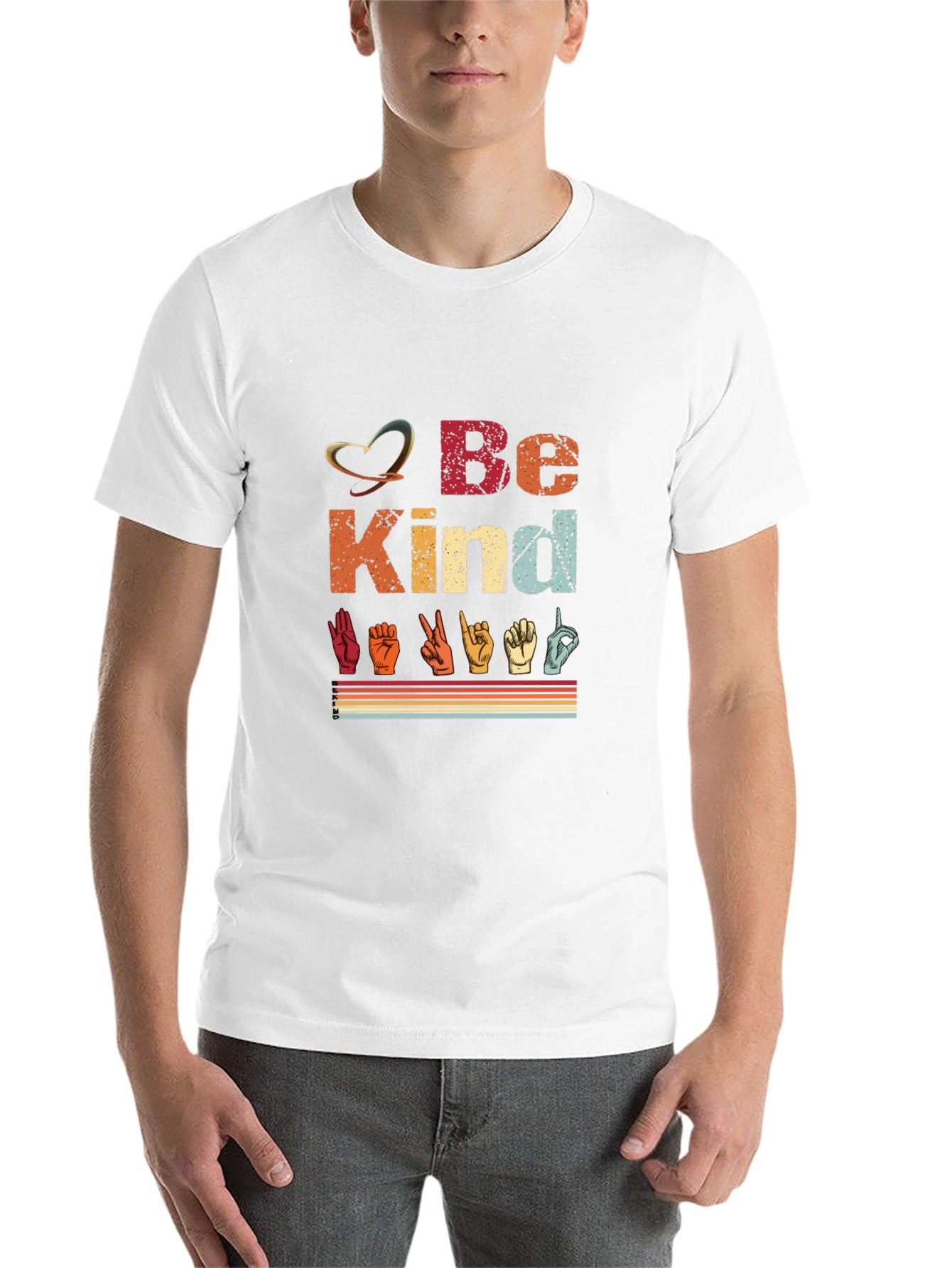 Black Be Kind Sign Language T-Shirt view 14