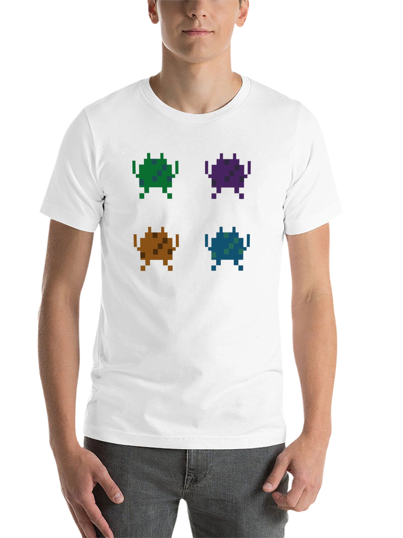 Black Retro Pixel Alien T-Shirt view 14