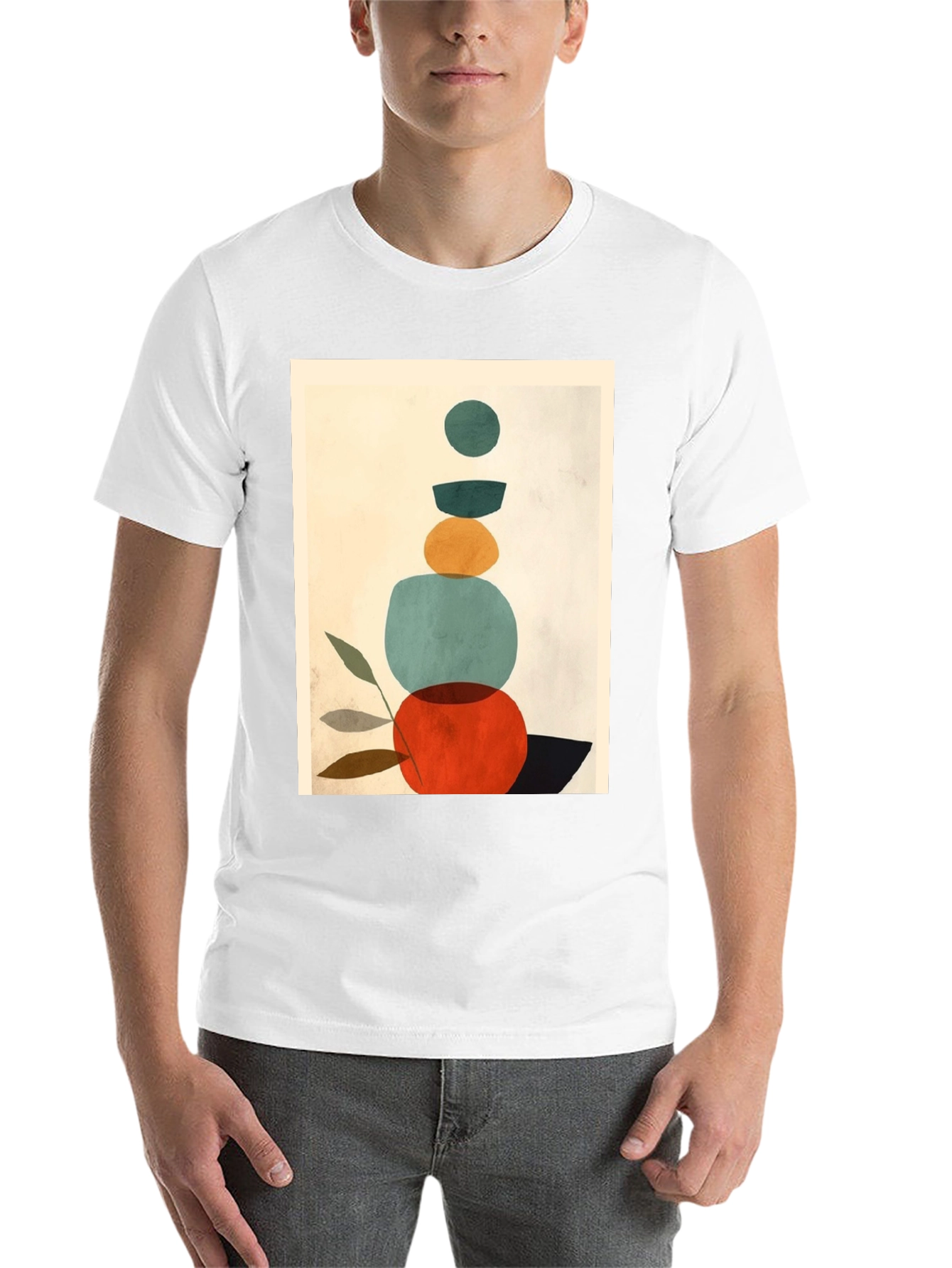Black Modern Abstract Art Graphic Tee - Unisex Black T-Shirt view 14