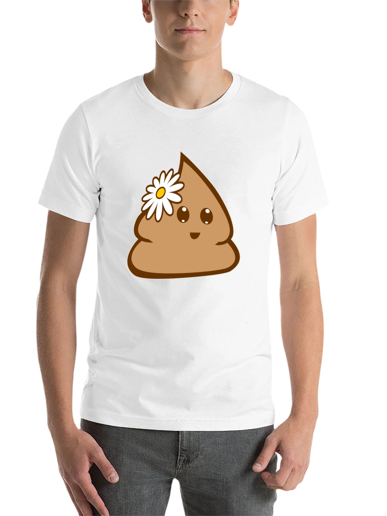 Black Cute Poop Emoji Graphic Tee - Fun Novelty T-Shirt view 14
