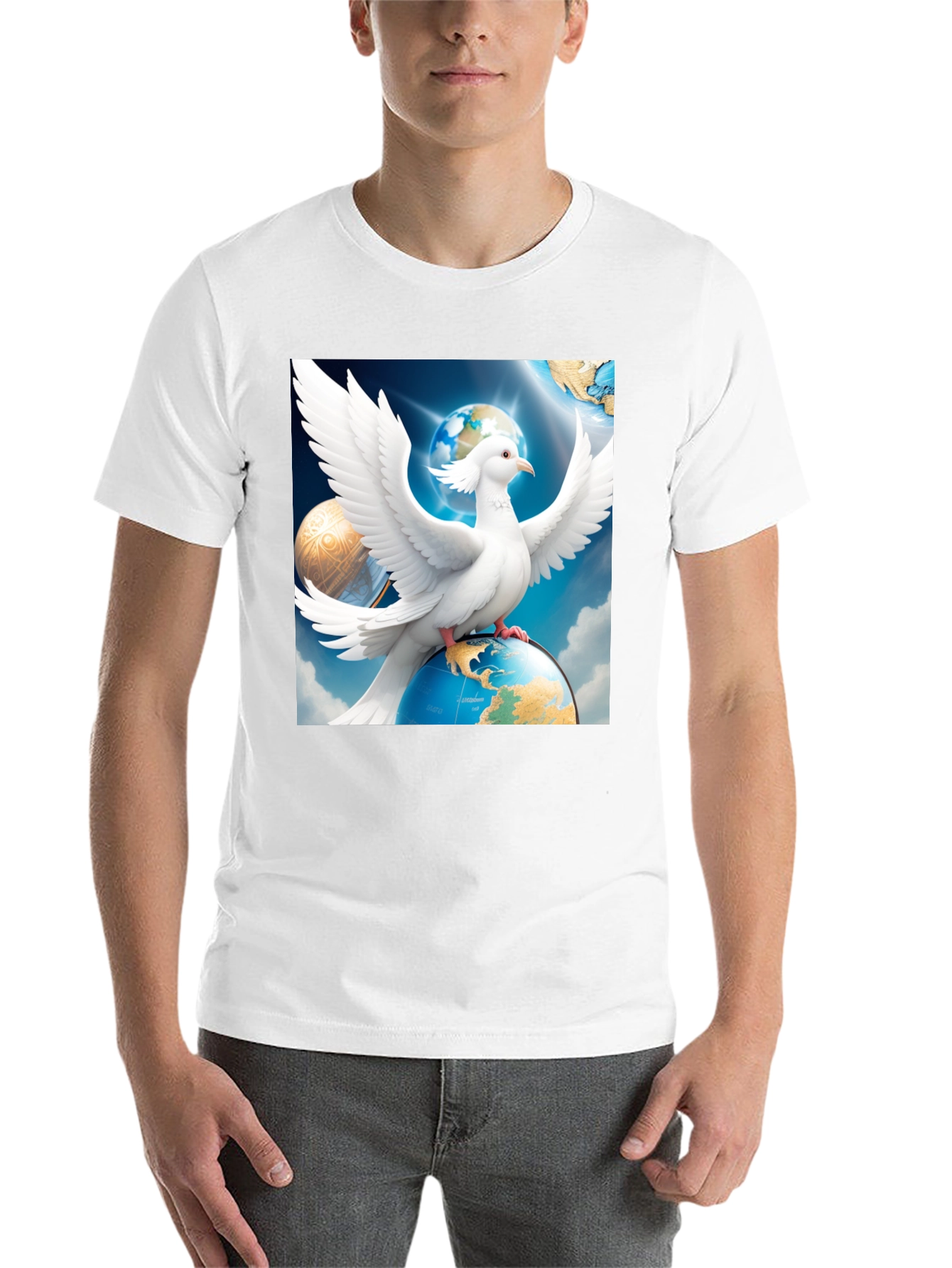 Black Dove Peace Globe Black T-Shirt view 14