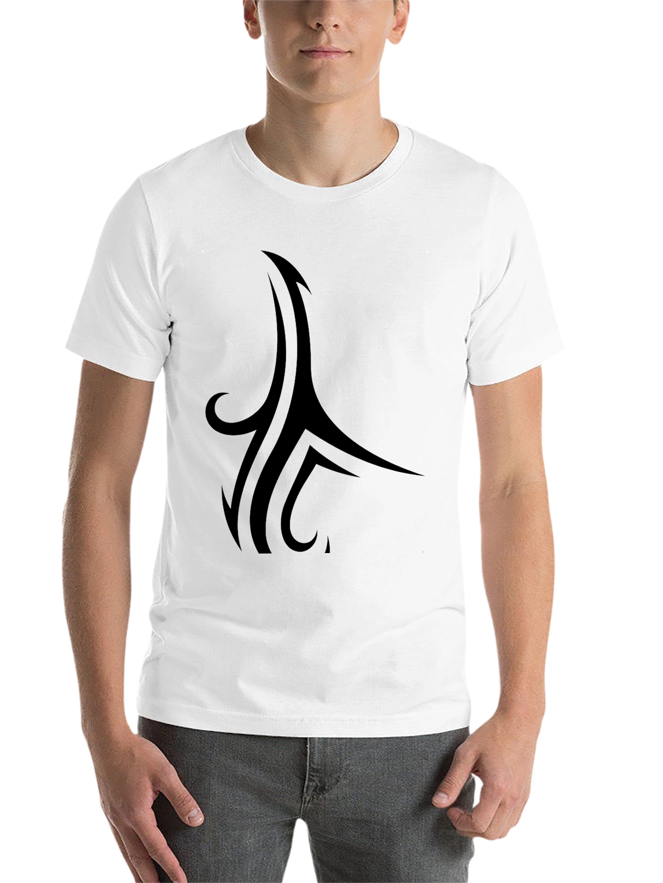 Black Stylish Black Tee with Tribal Design view 14