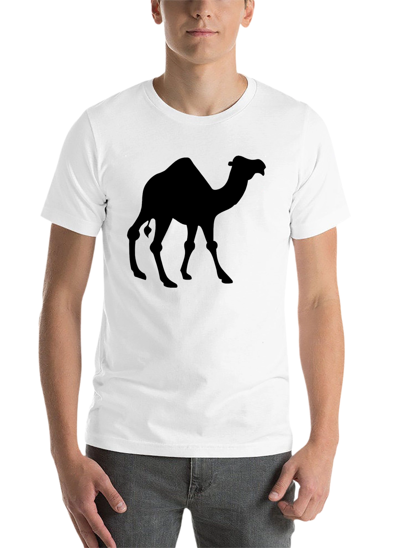 Black Camel Silhouette Black T-Shirt - Desert Animal Graphic Tee view 14