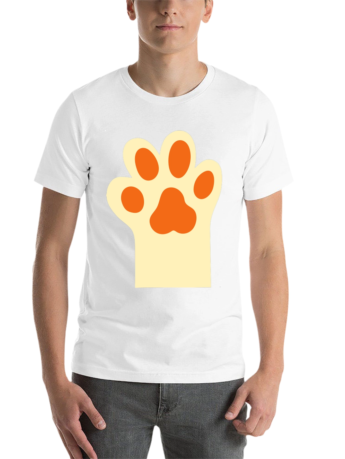 Black Cute Cat Paw Print T-Shirt view 14