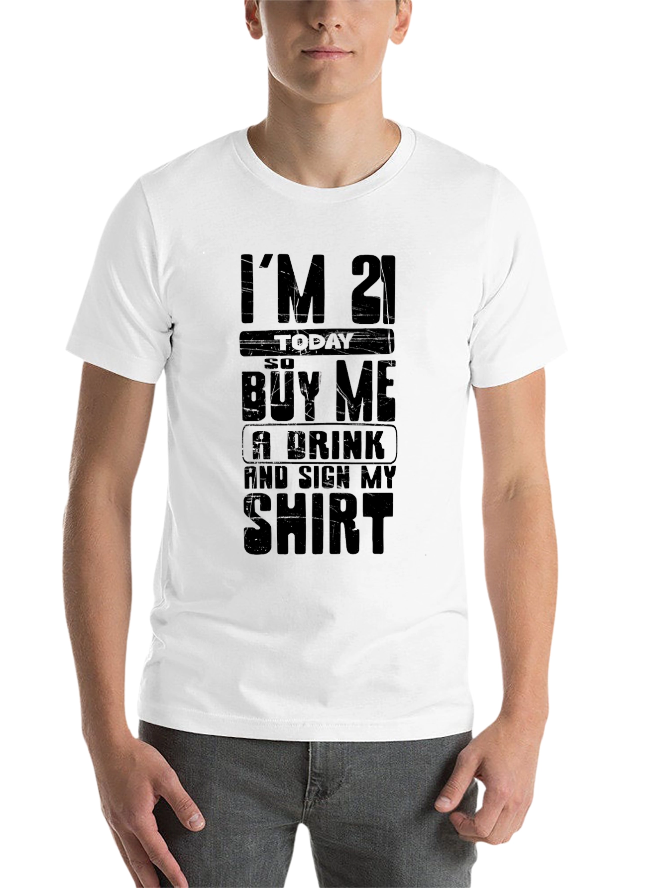 Black I'm 21 Buy Me A Drink T-Shirt view 14