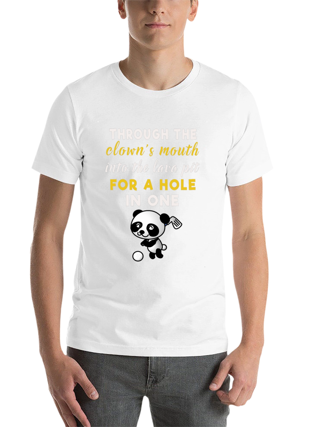 Black Clown's Mouth Golf Panda T-Shirt view 14