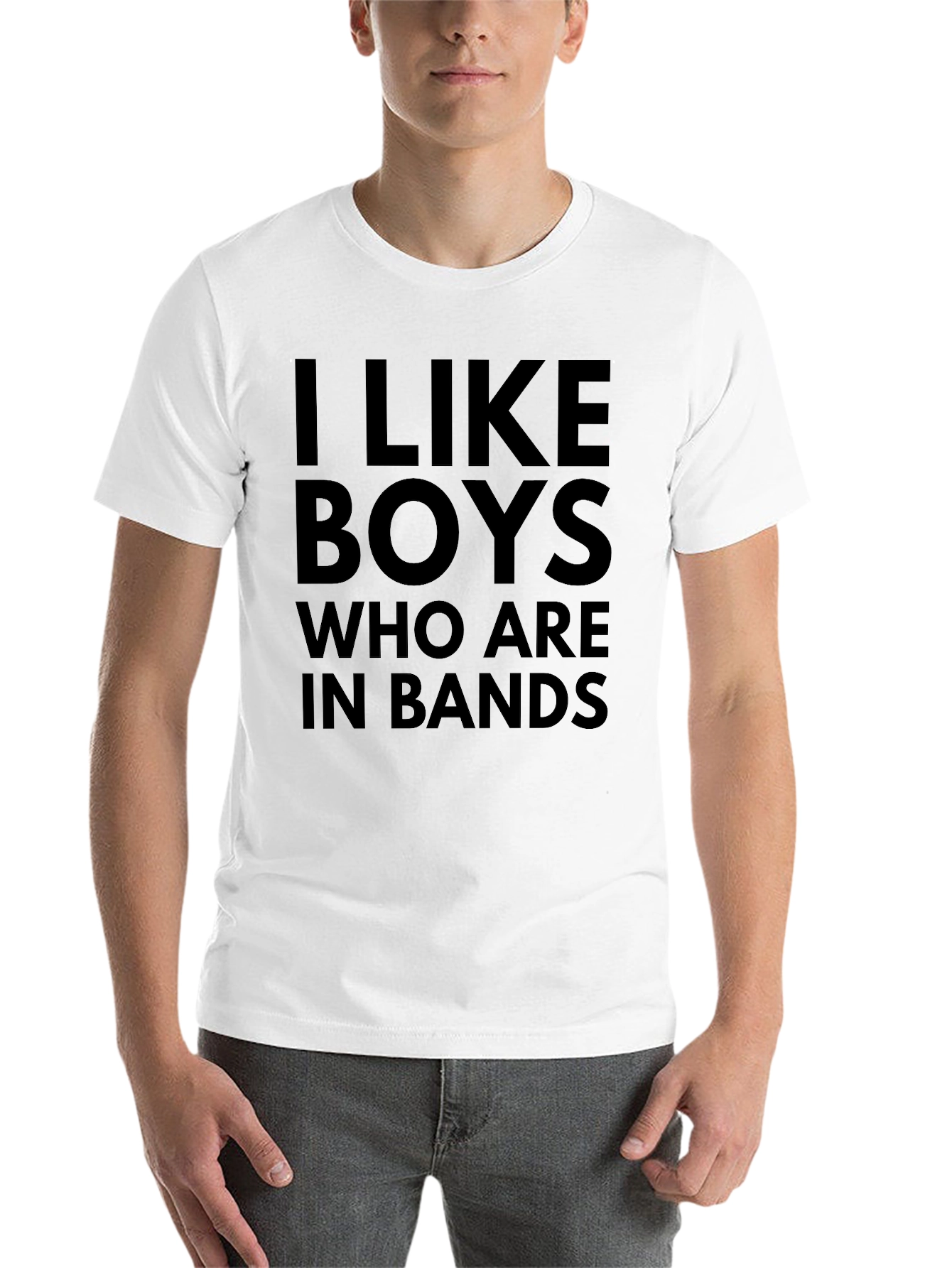 Black I Like Boys Who Are In Bands Black T-Shirt view 14