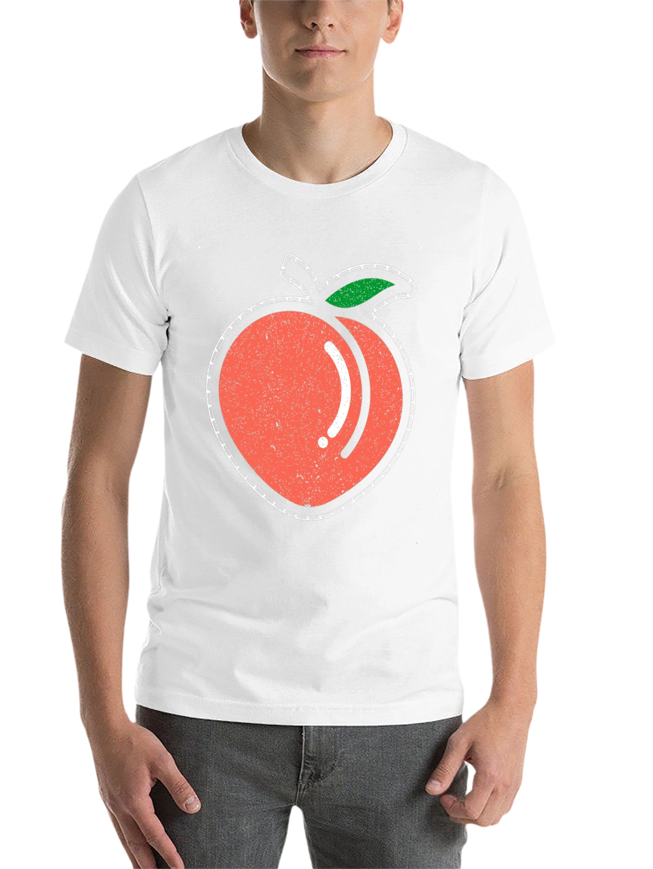 Black Peach Graphic Tee - Black Cotton T-Shirt view 14