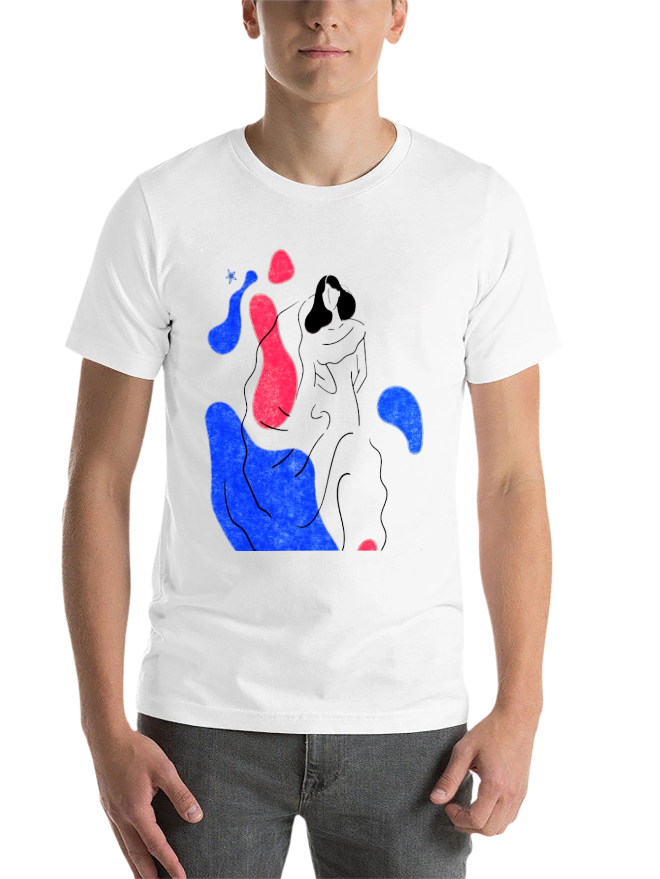 Black Abstract Graphic Print Crew Neck T-Shirt view 14