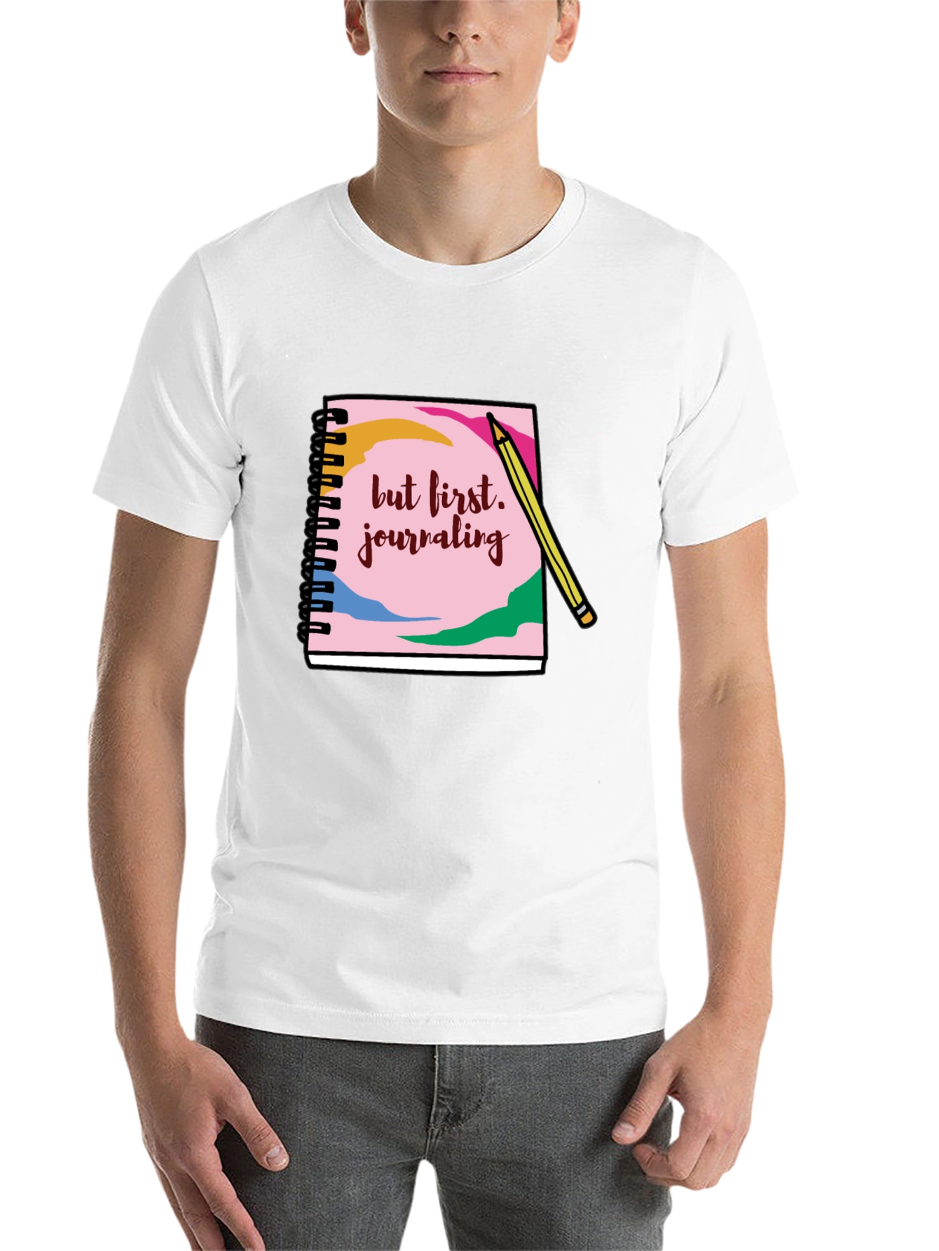 Black Journaling T-Shirt: But First, Journaling! view 14