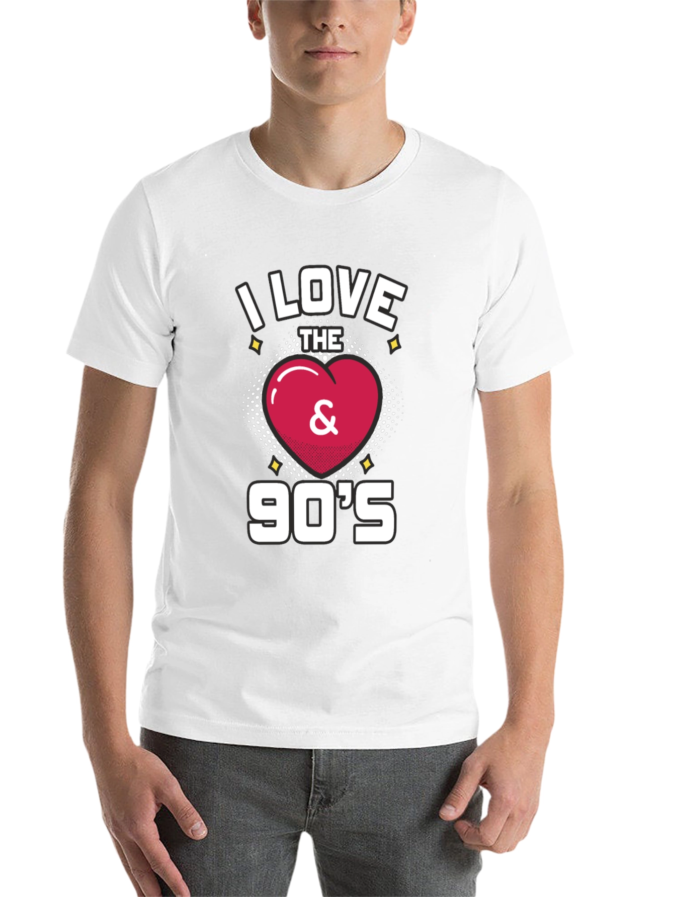 Black I Love the 90's Retro Graphic T-Shirt view 14