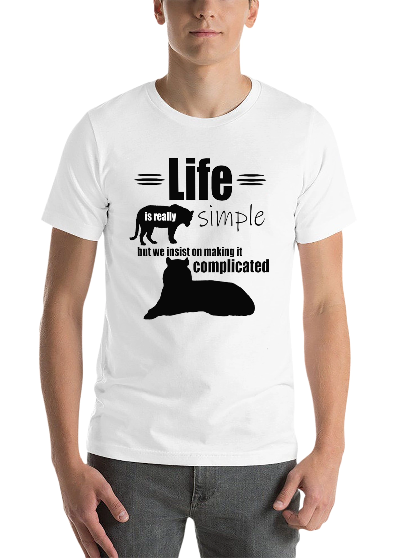Black Life Is Simple Graphic T-Shirt - Black view 14