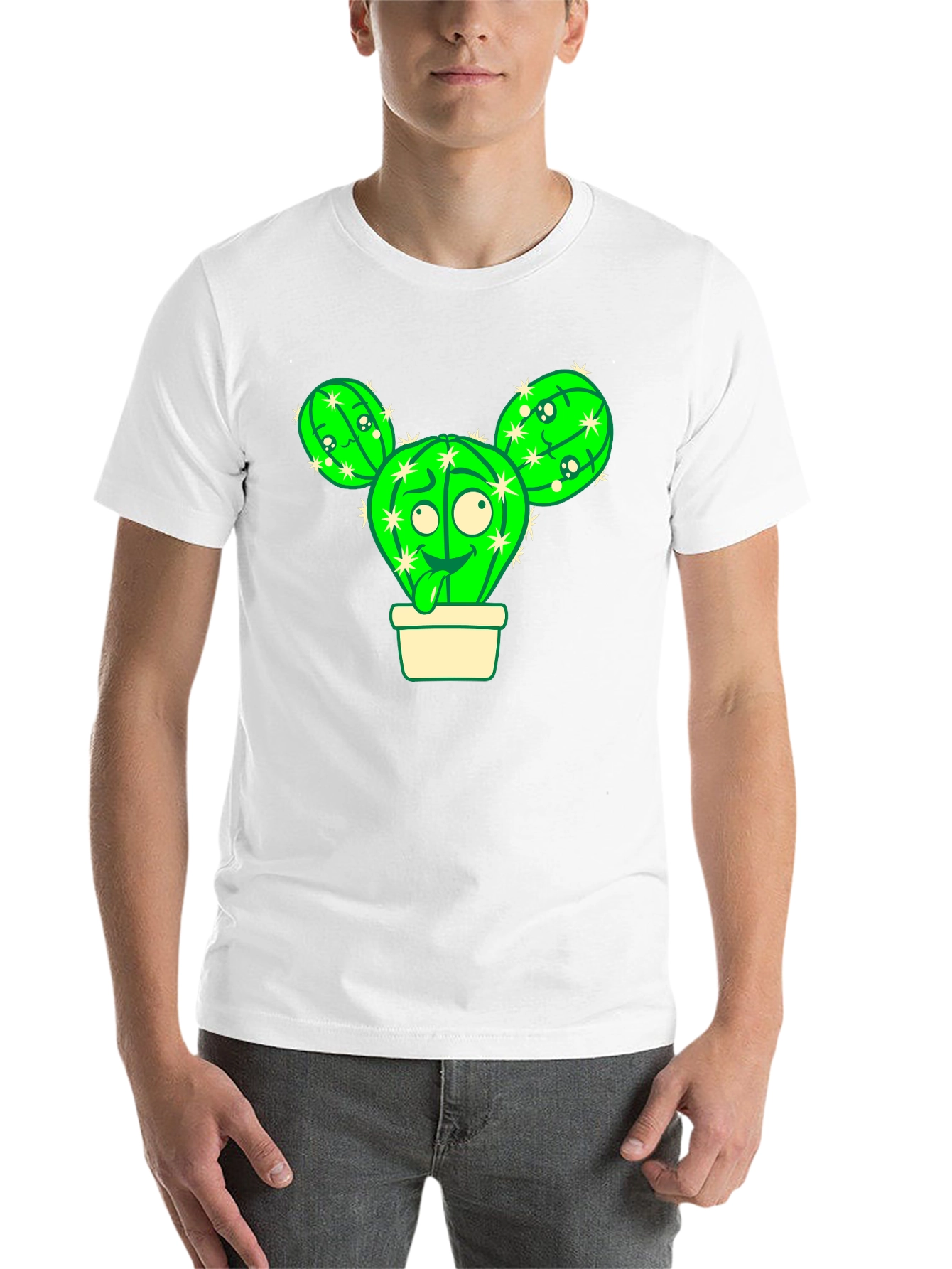 Black Cartoon Cactus T-Shirt view 14