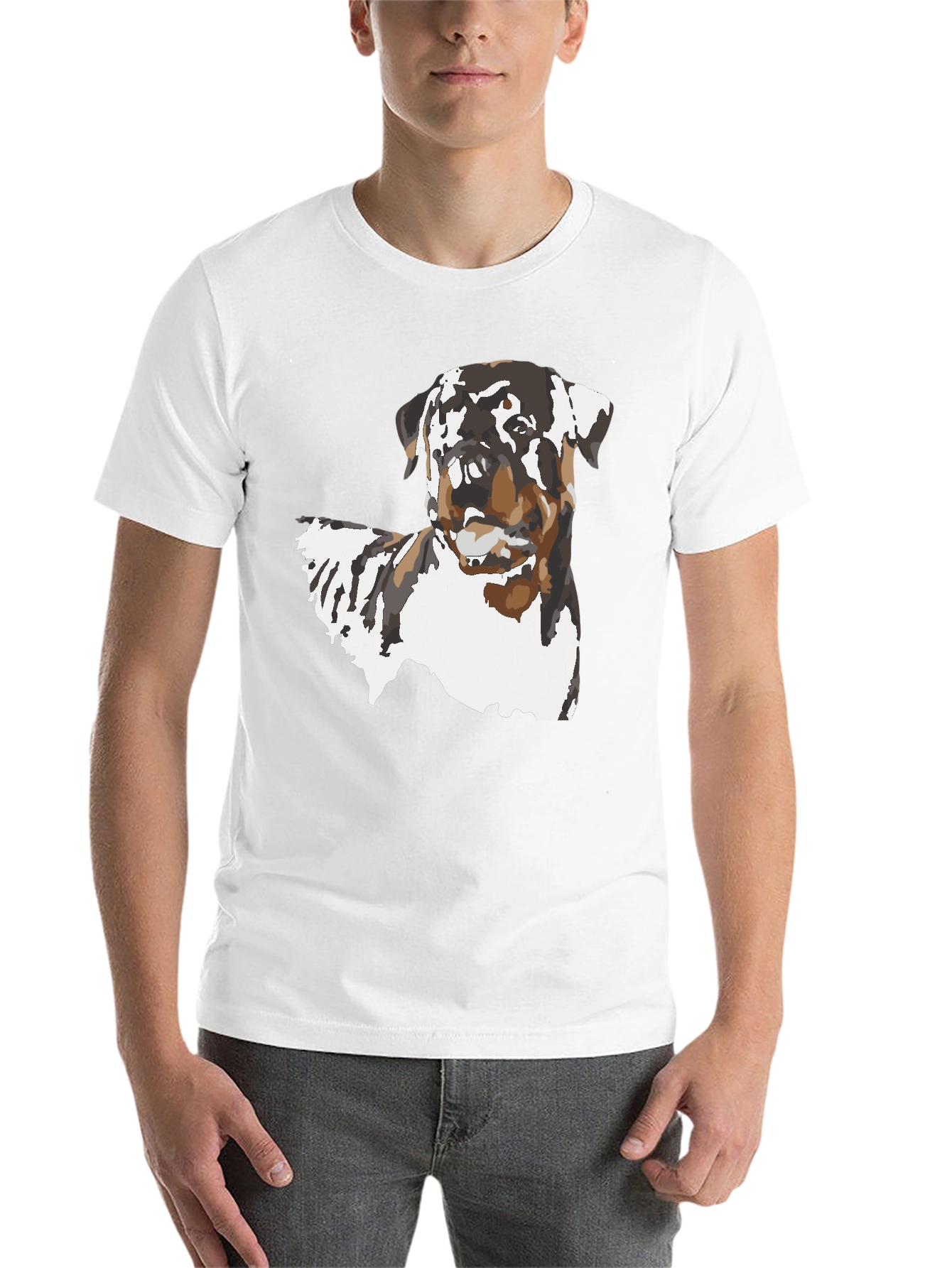 Black Rottweiler Dog Graphic Black T-Shirt view 14