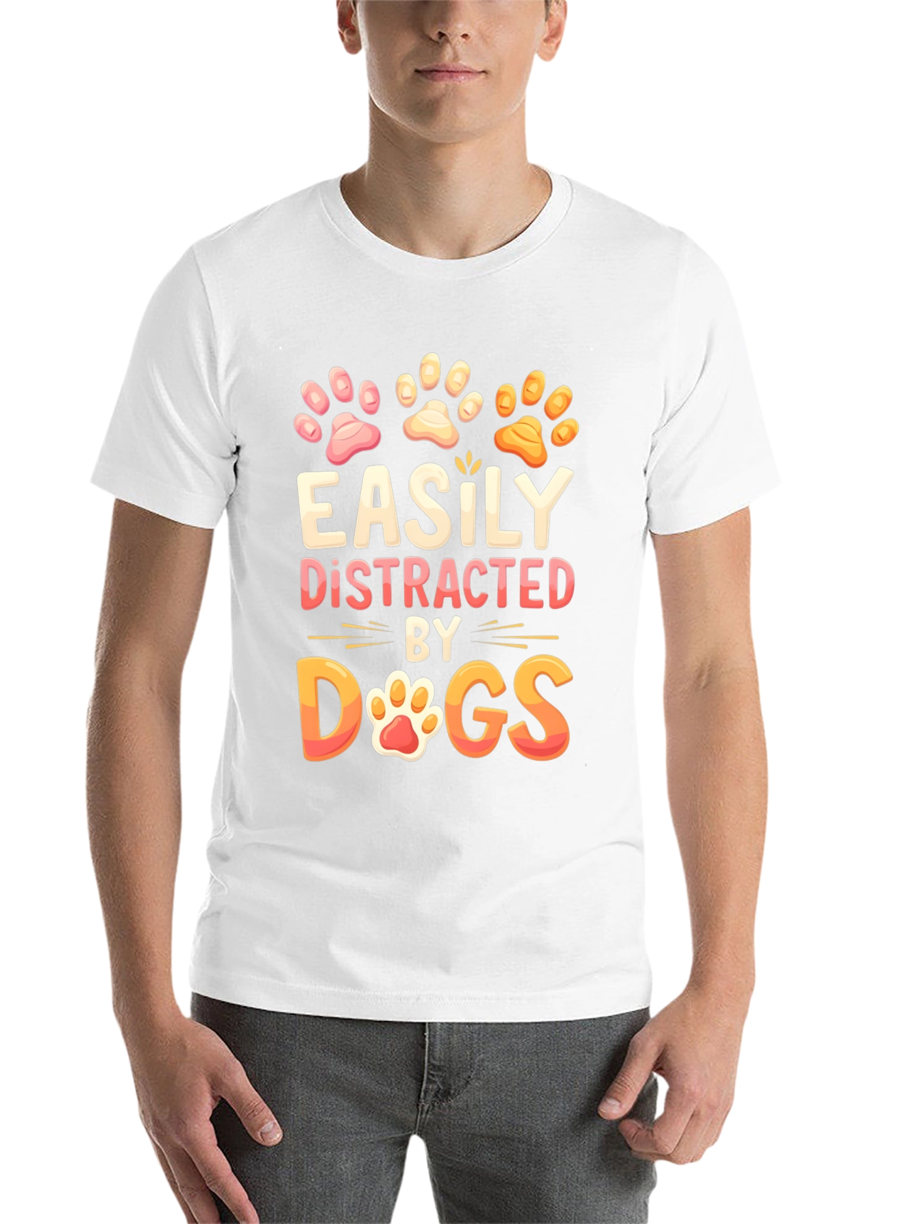 Black Easily Distracted by Dogs Graphic T-Shirt view 14