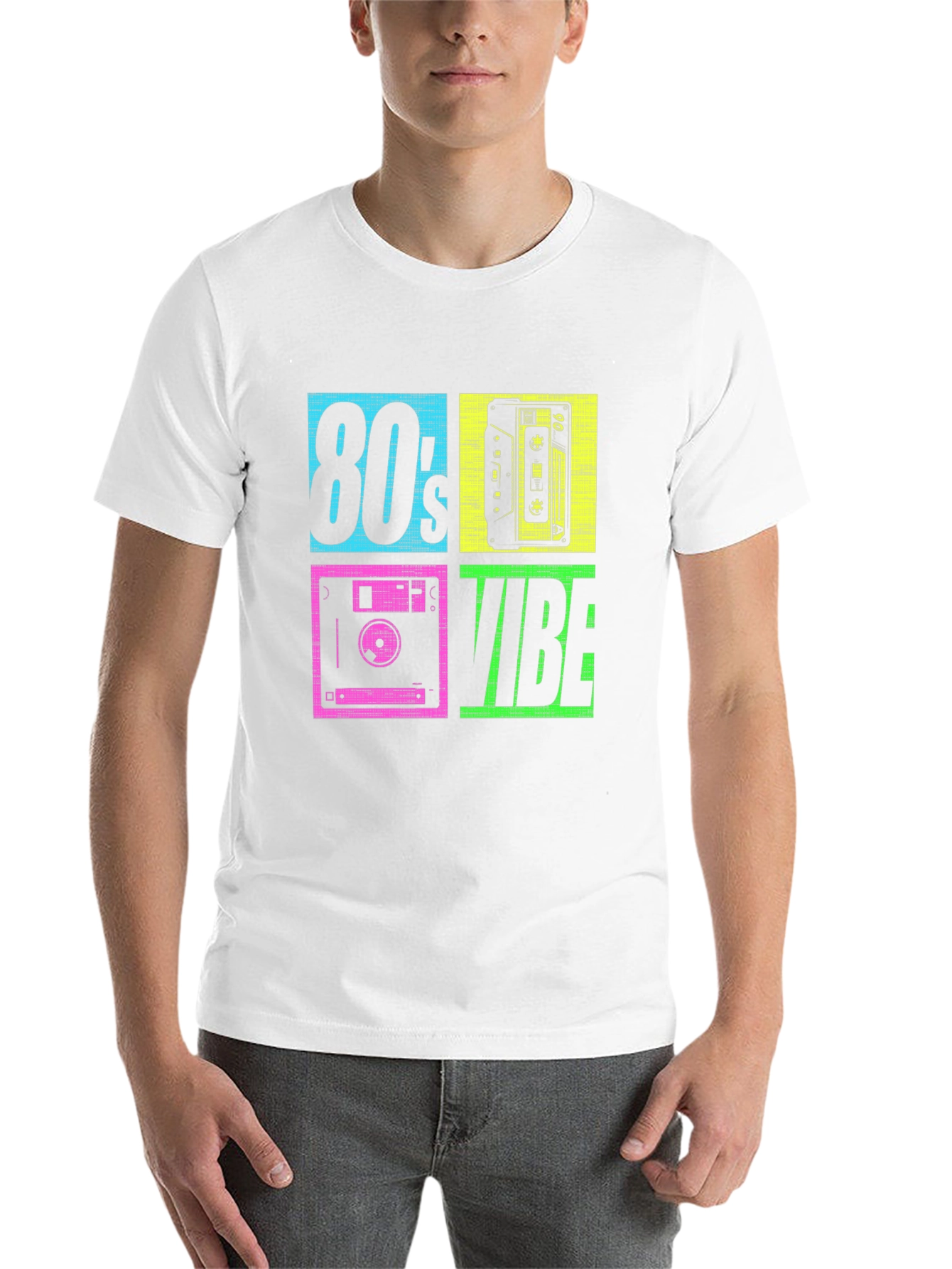 Black 80's Vibe Retro Graphic Tee view 14