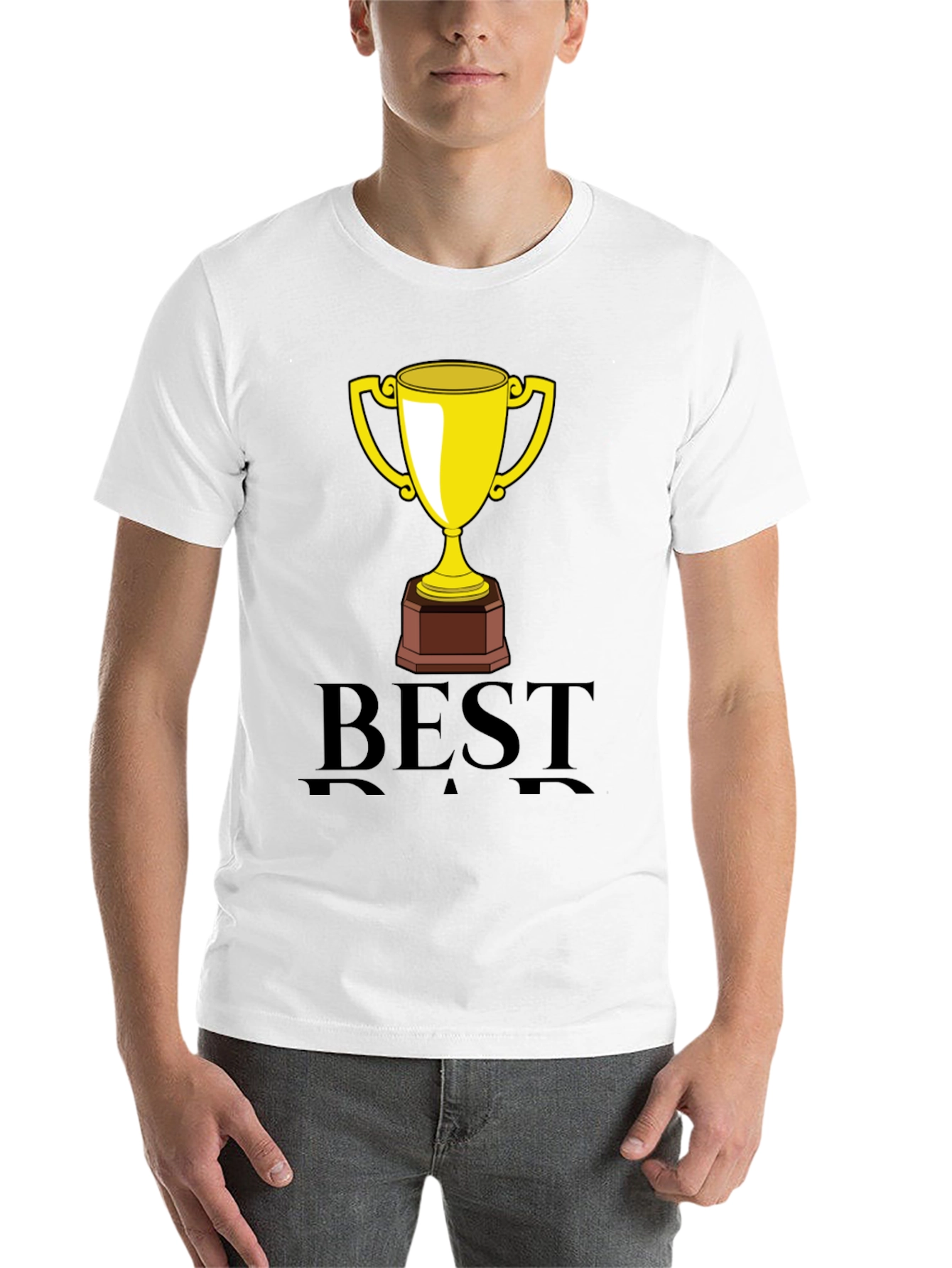 Black Best Dad Trophy Graphic Tee - Black view 14