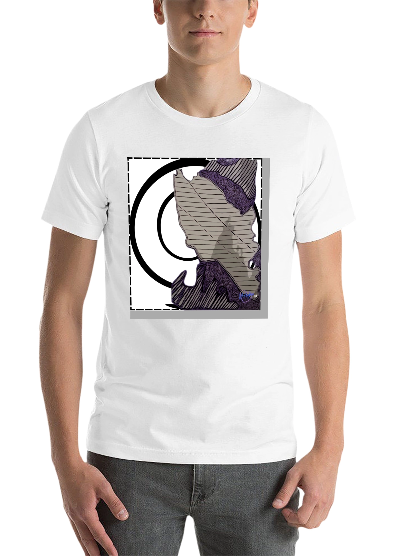 Black Abstract Graphic Print Black T-Shirt view 14