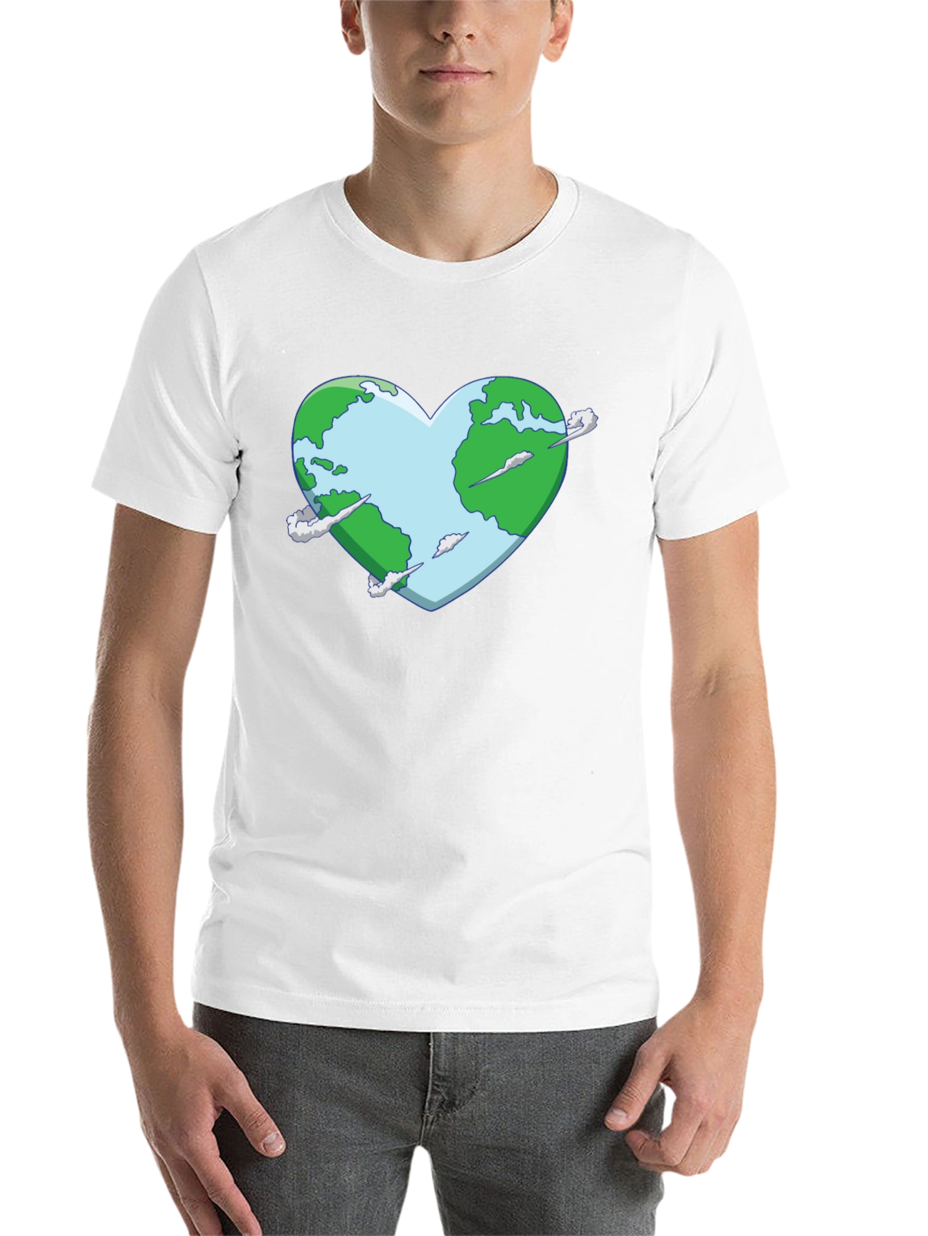 Black Earth Heart Graphic Tee - Black Cotton T-Shirt view 14