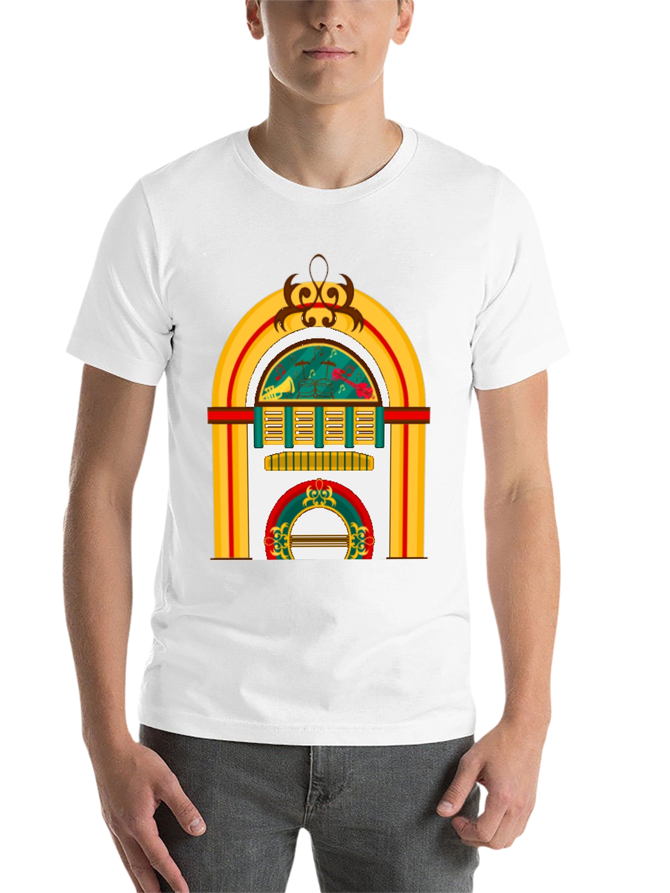 Black Retro Jukebox Graphic Tee - Musical Style view 14