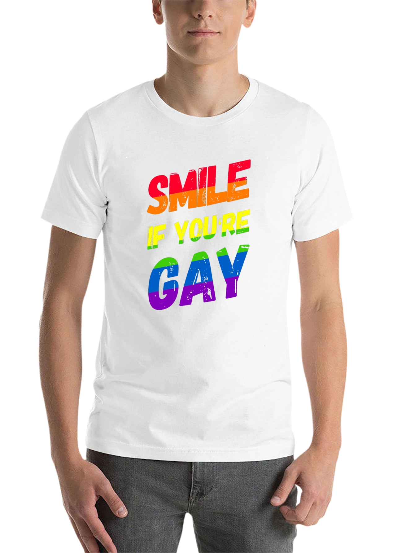 Smile If You're Gay Rainbow Pride T-Shirt - 14