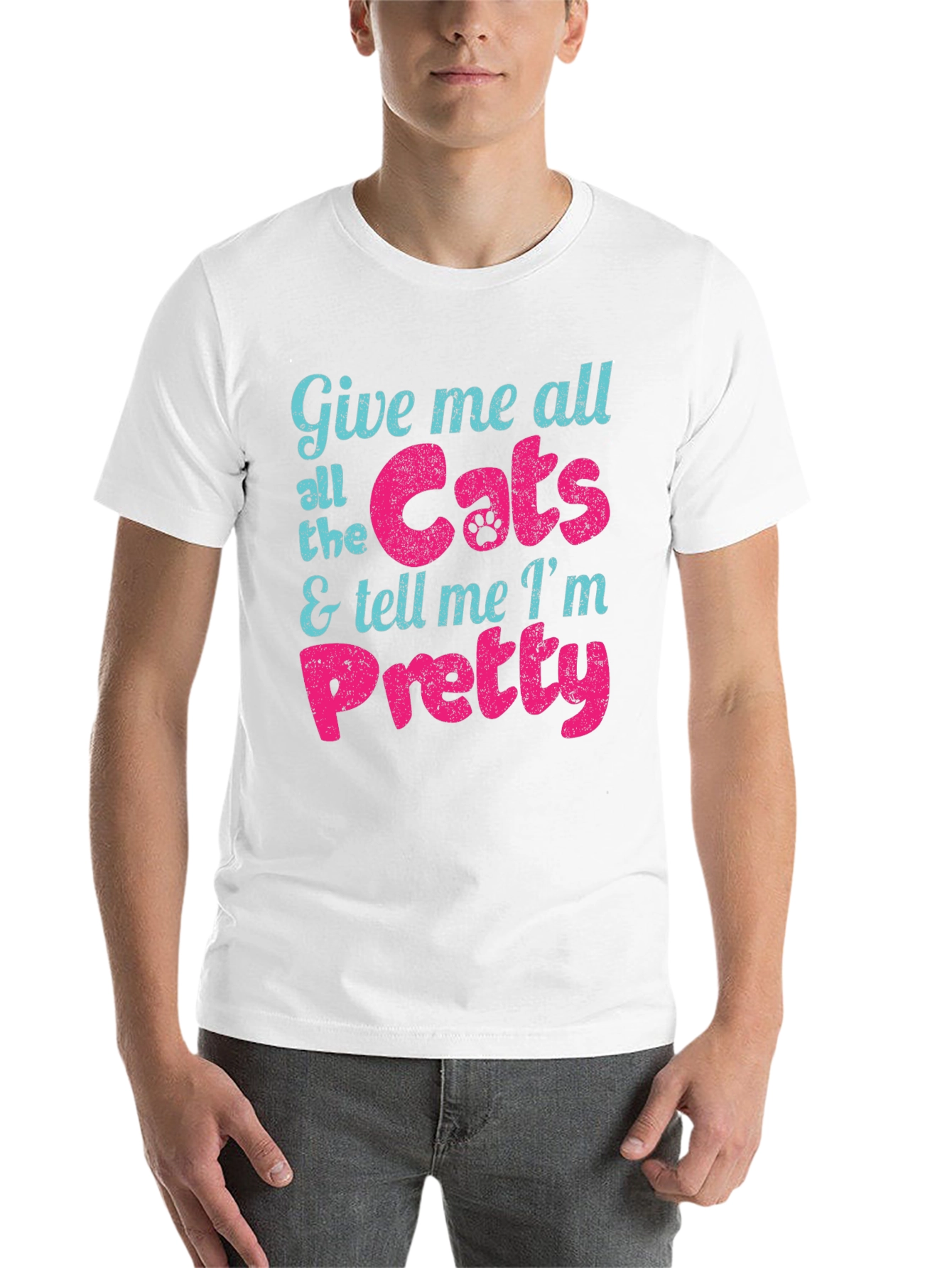 Black Give Me Cats and Tell Me I'm Pretty T-Shirt view 14