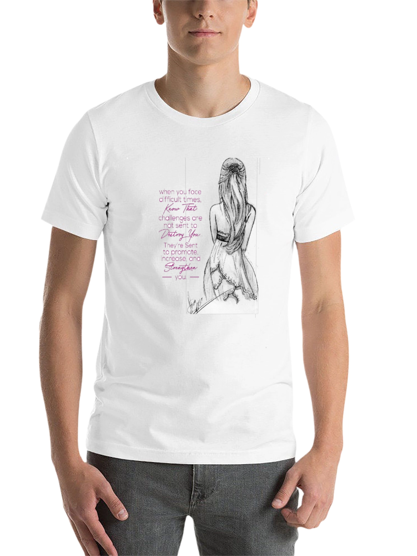 Black Inspirational Woman's Black T-Shirt view 14
