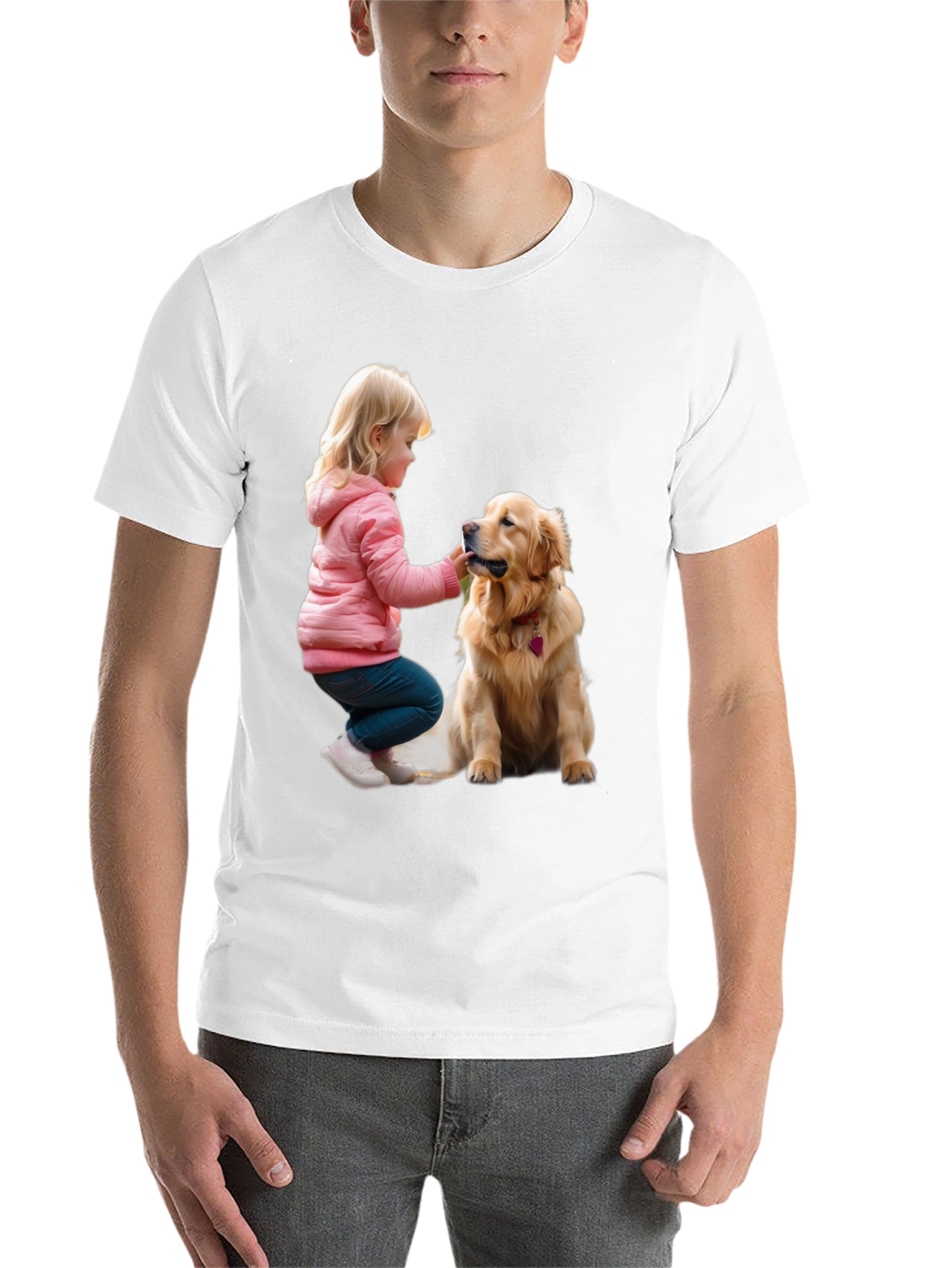 Black Cute Girl and Dog Graphic T-Shirt view 14