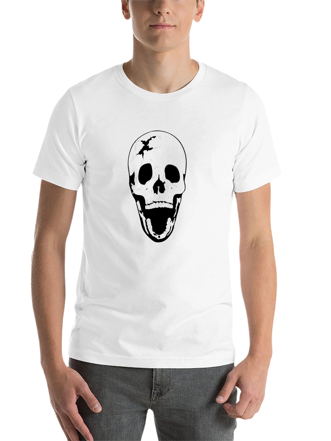 Black Skull Graphic Black T-Shirt view 14