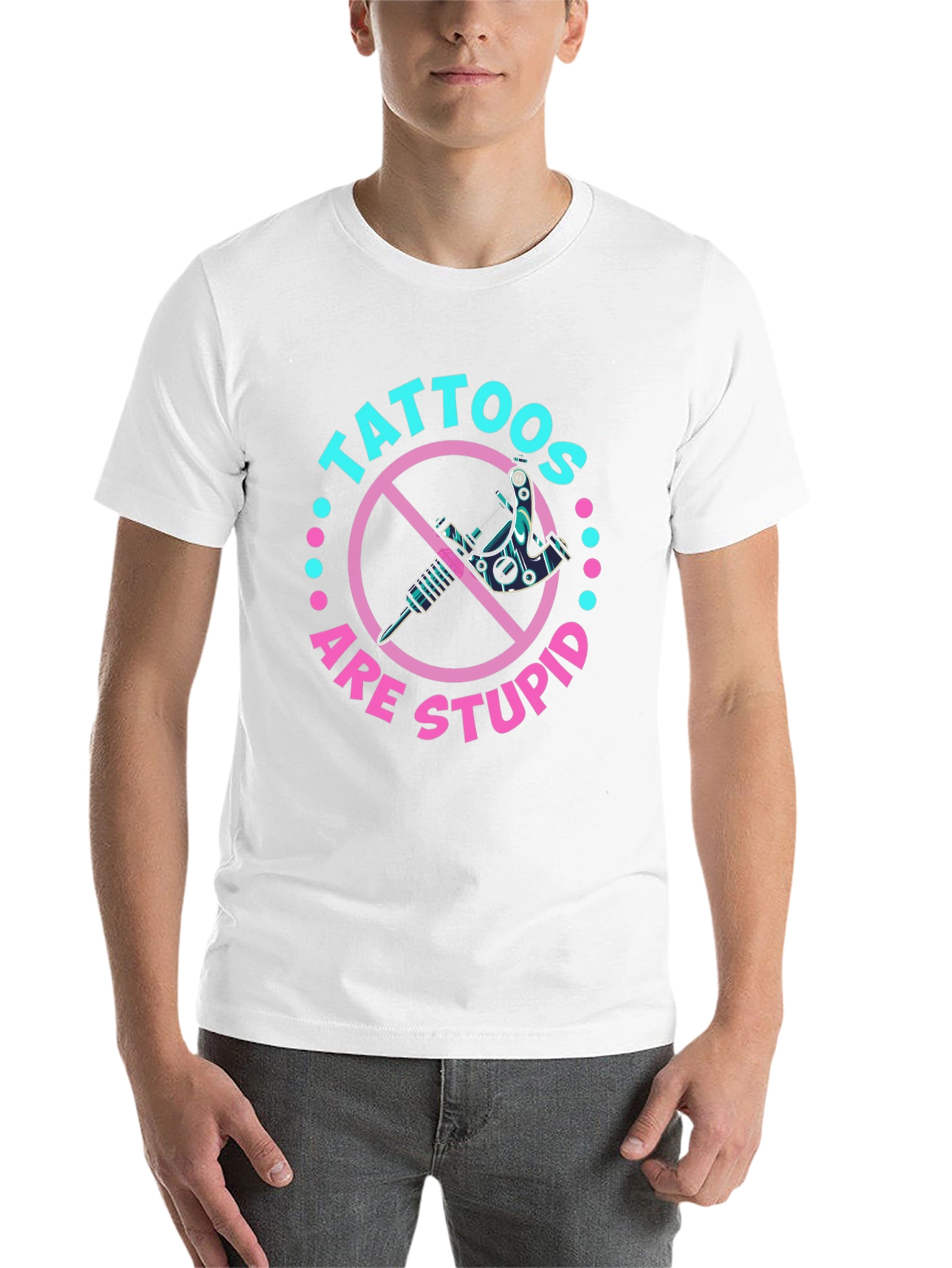 Black Tattoos Are Stupid Graphic T-Shirt view 14