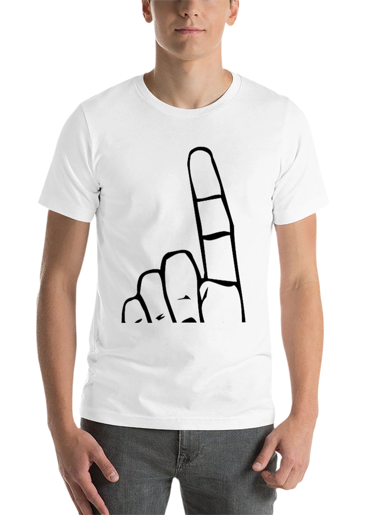 Black Black T-Shirt with Finger Graphic view 14