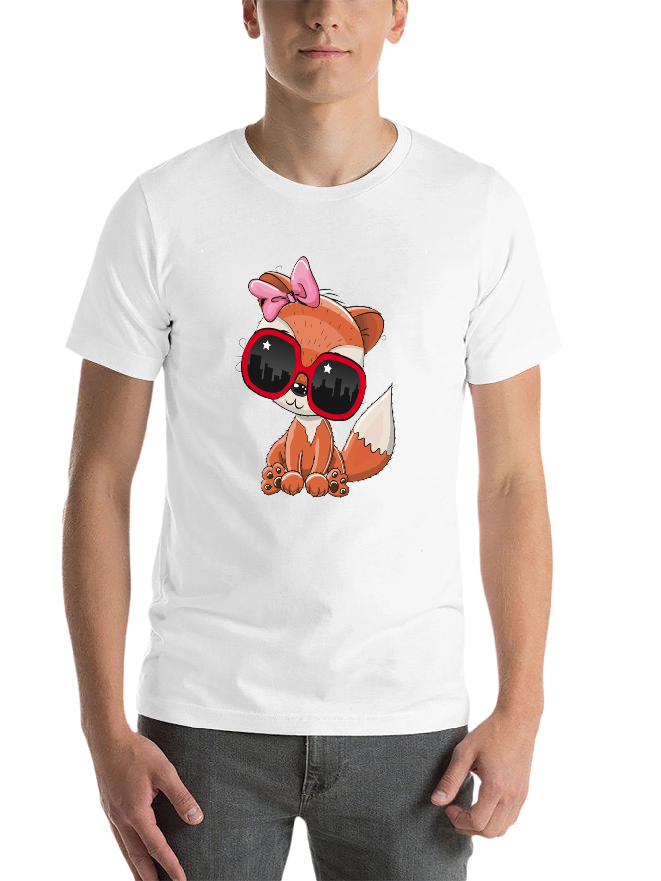 Black Cool Fox Graphic Tee - Unisex Fashion Shirt view 14
