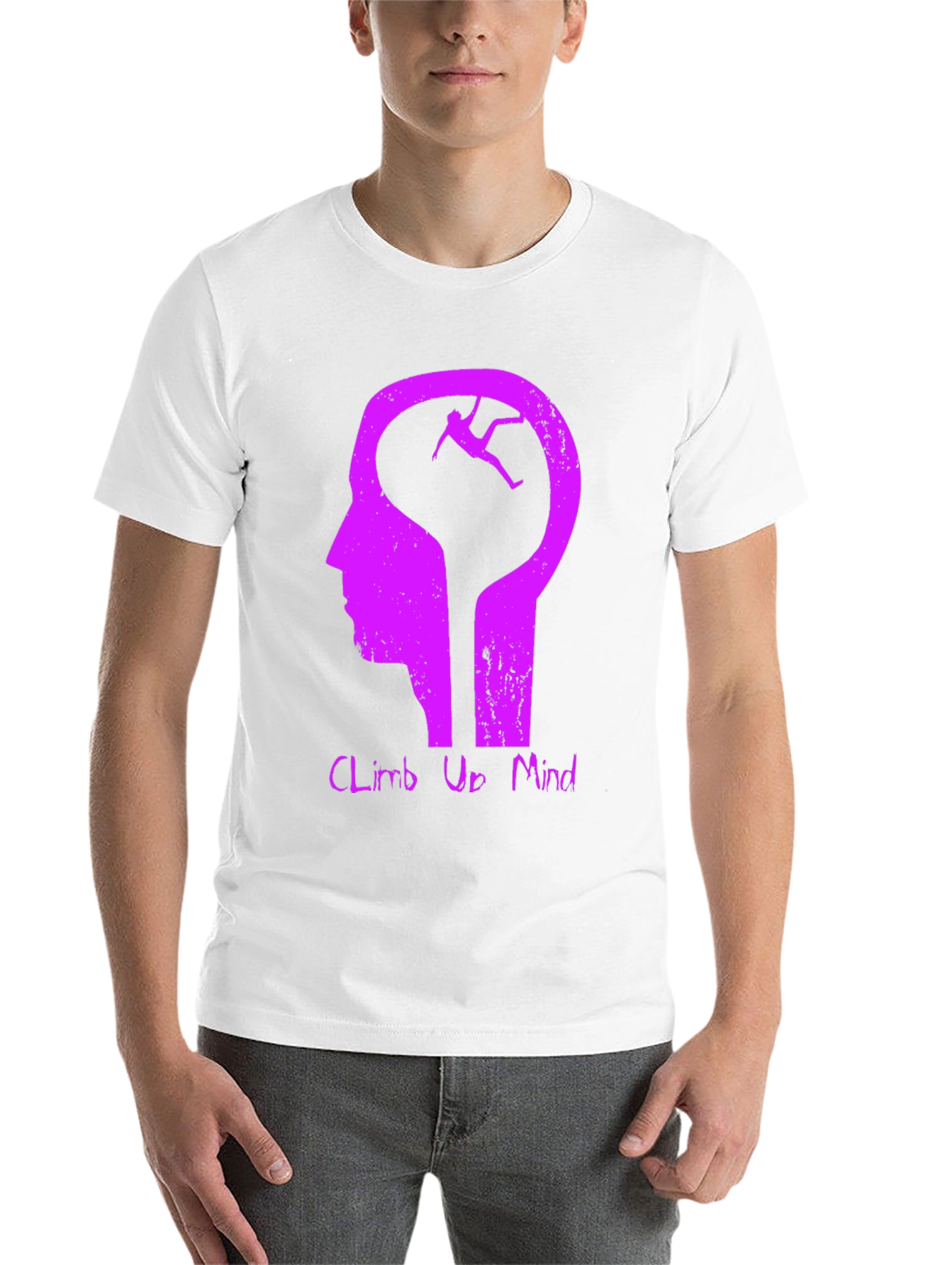 Black Climb Up Mind Graphic Tee - Black Cotton Blend view 14