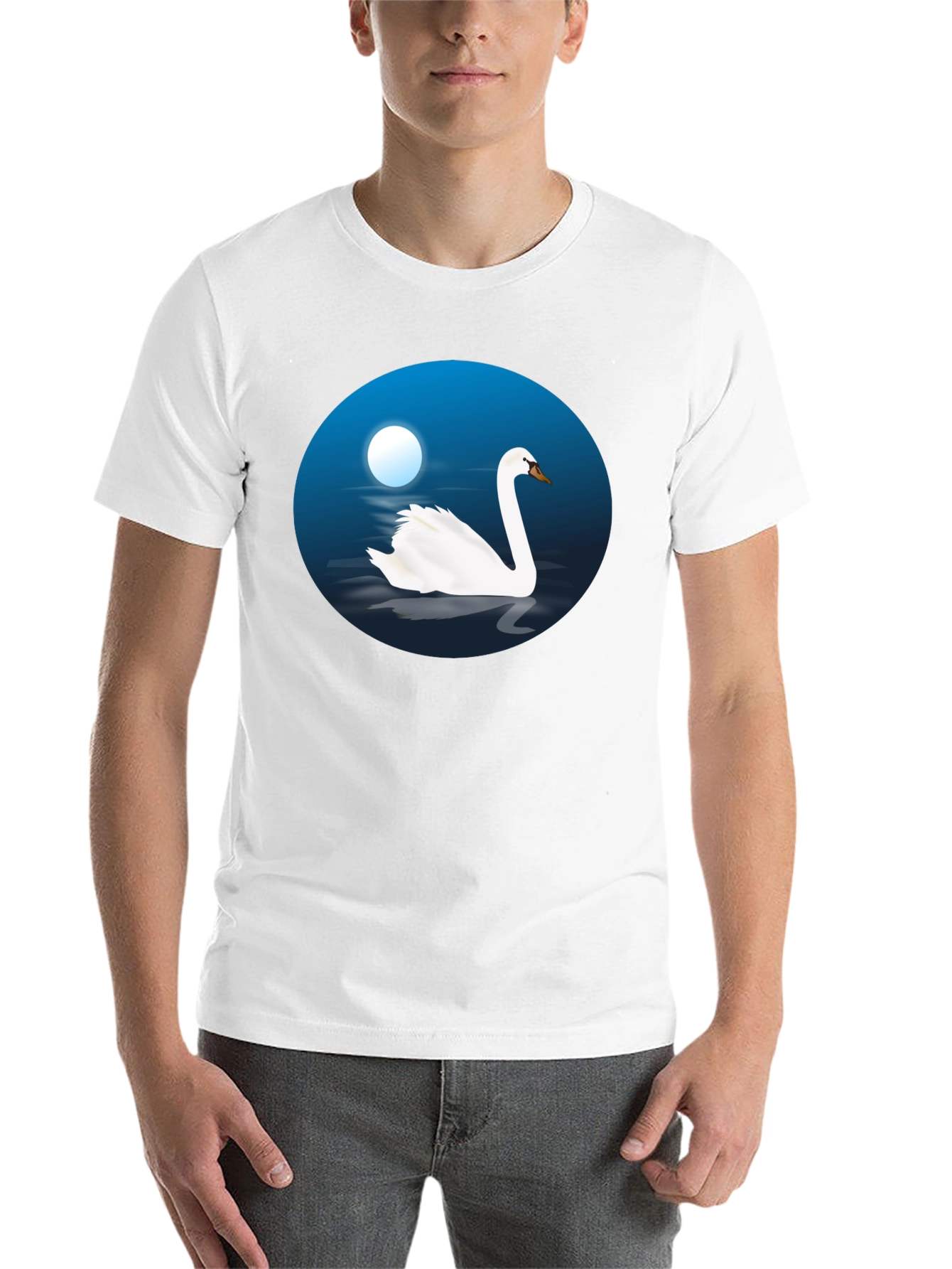 Black Swan Lake Graphic Tee - Black Cotton T-Shirt view 14