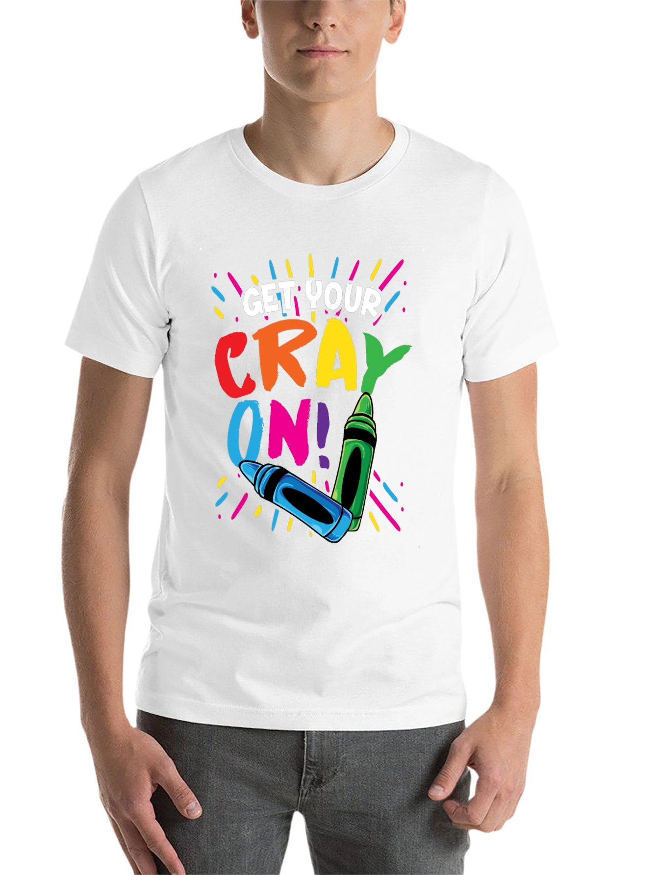 Black Get Your Crayon On! Graphic T-Shirt view 14