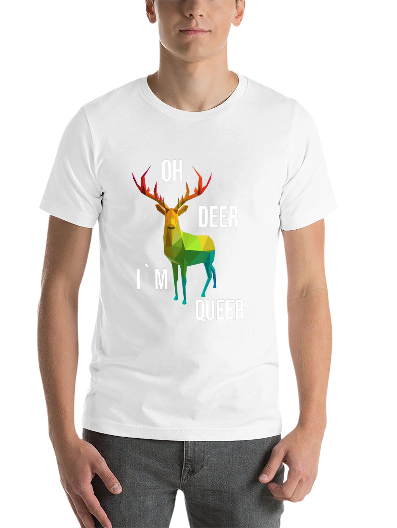 Black Oh Deer I'm Queer Black T-Shirt view 14