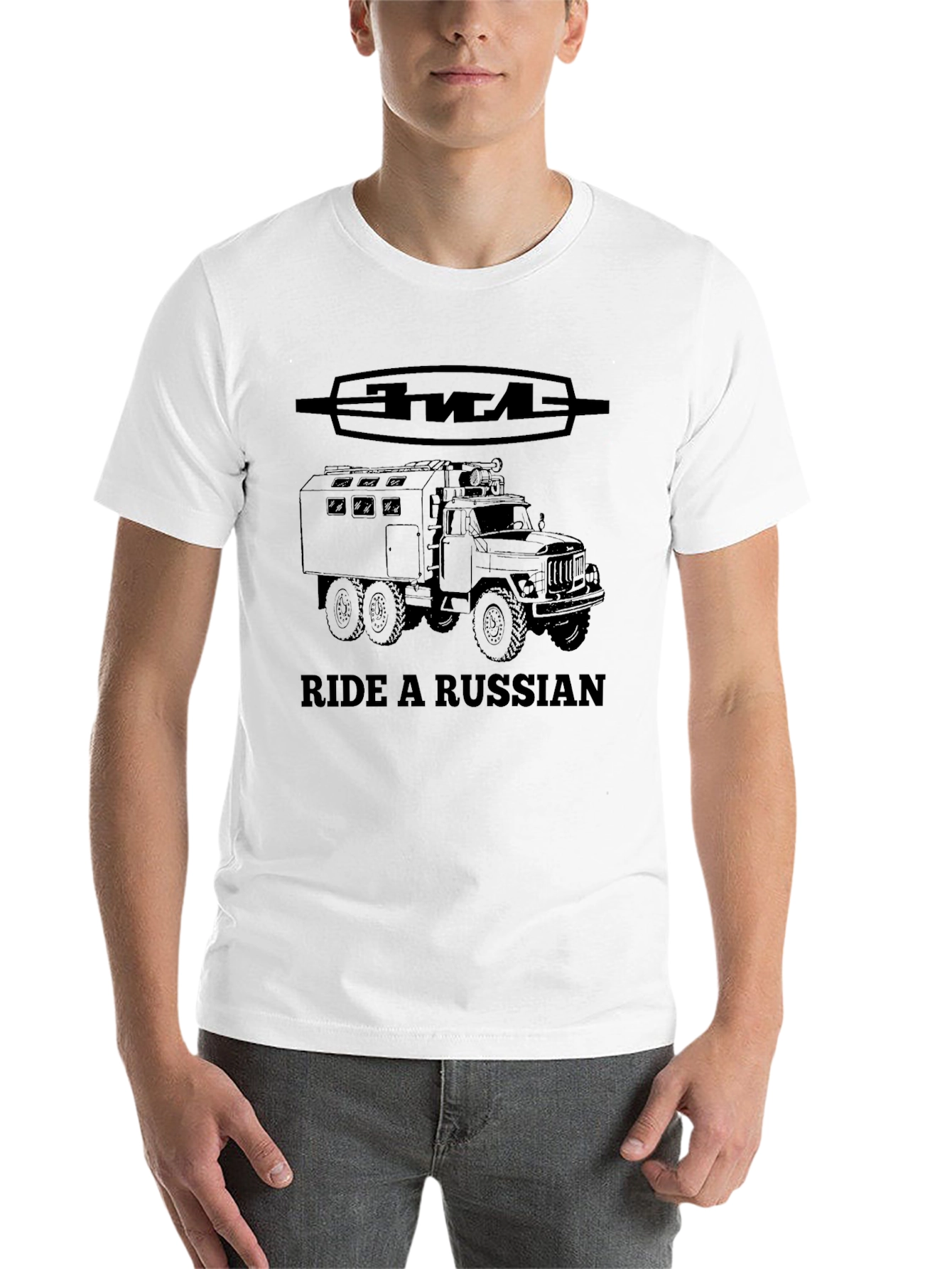 Black Ride a Russian Truck T-Shirt - ZIL Military Vehicle Tee view 14