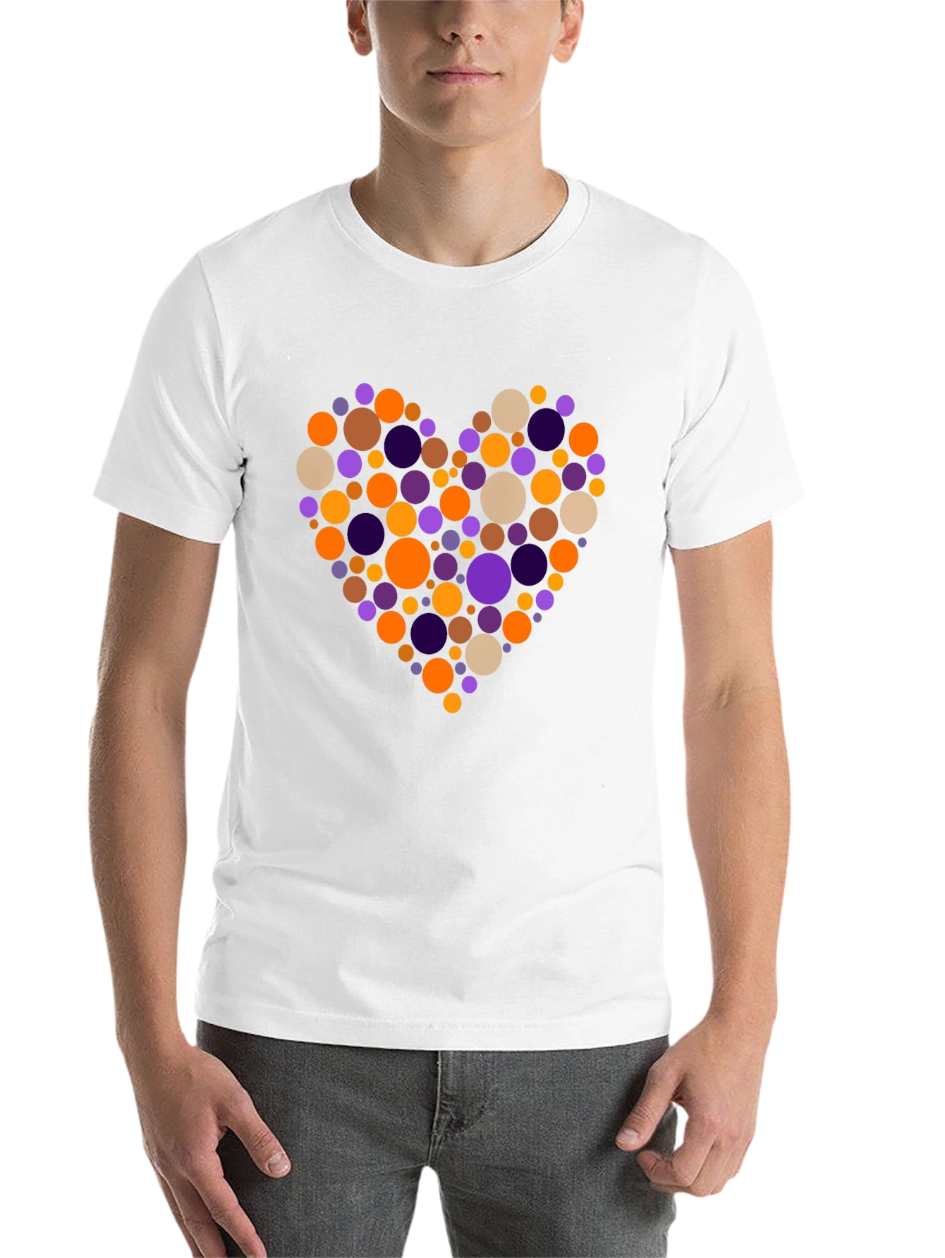 Black Heart Circles Graphic Black T-Shirt view 14