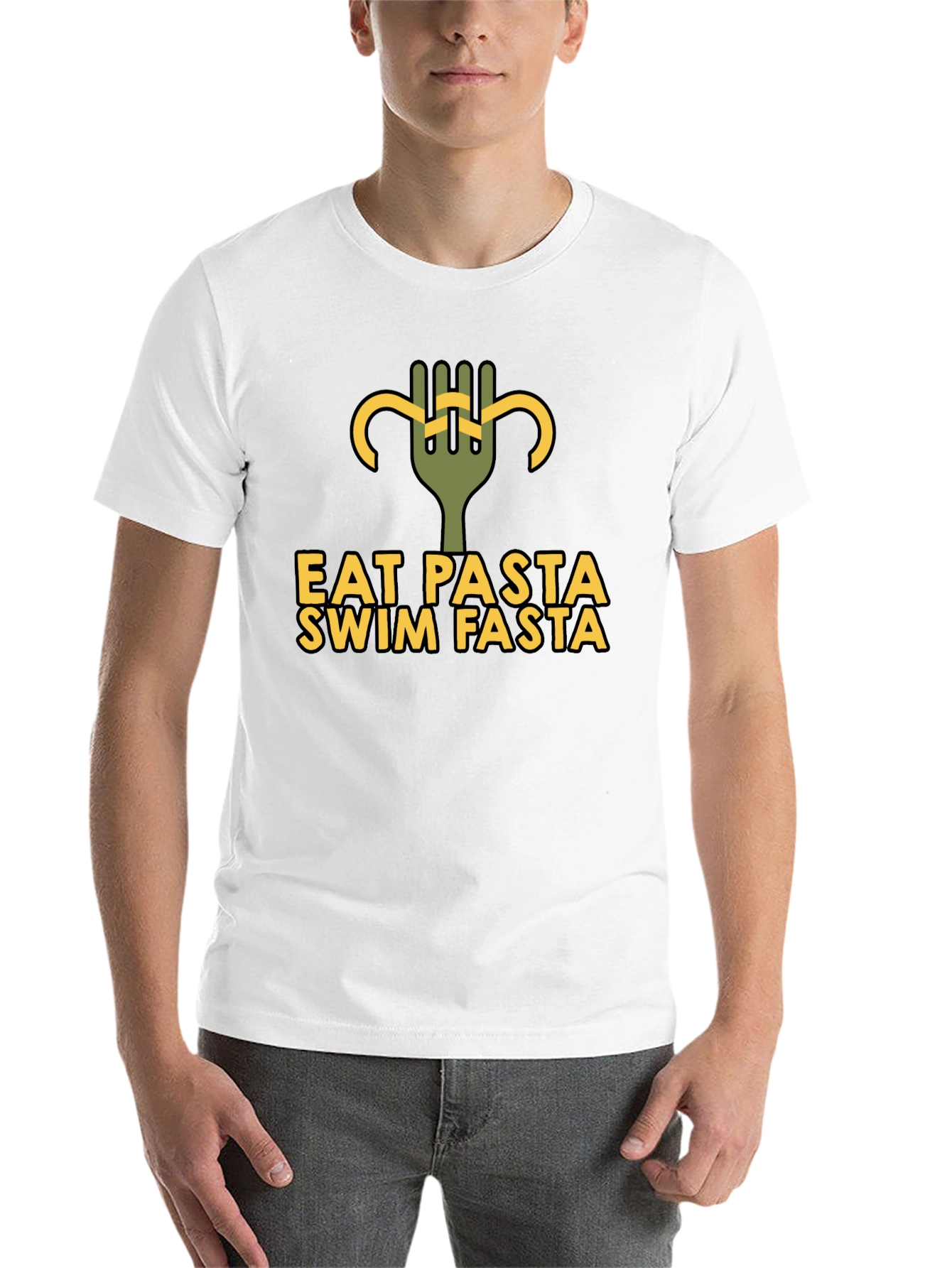 Black Eat Pasta Swim Fasta Graphic T-Shirt view 14