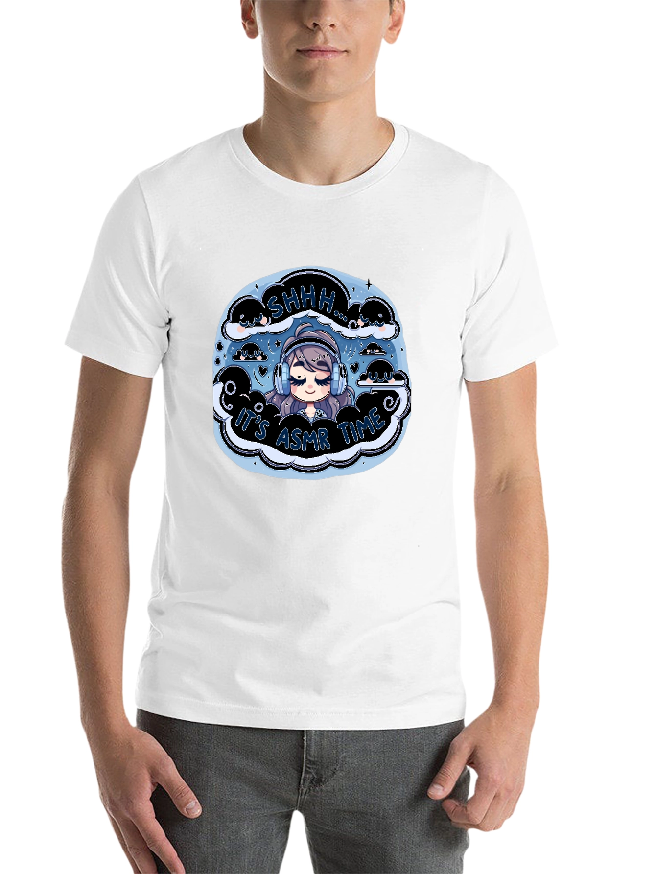 Black It's ASMR Time Black T-Shirt - Cute Anime Design view 14