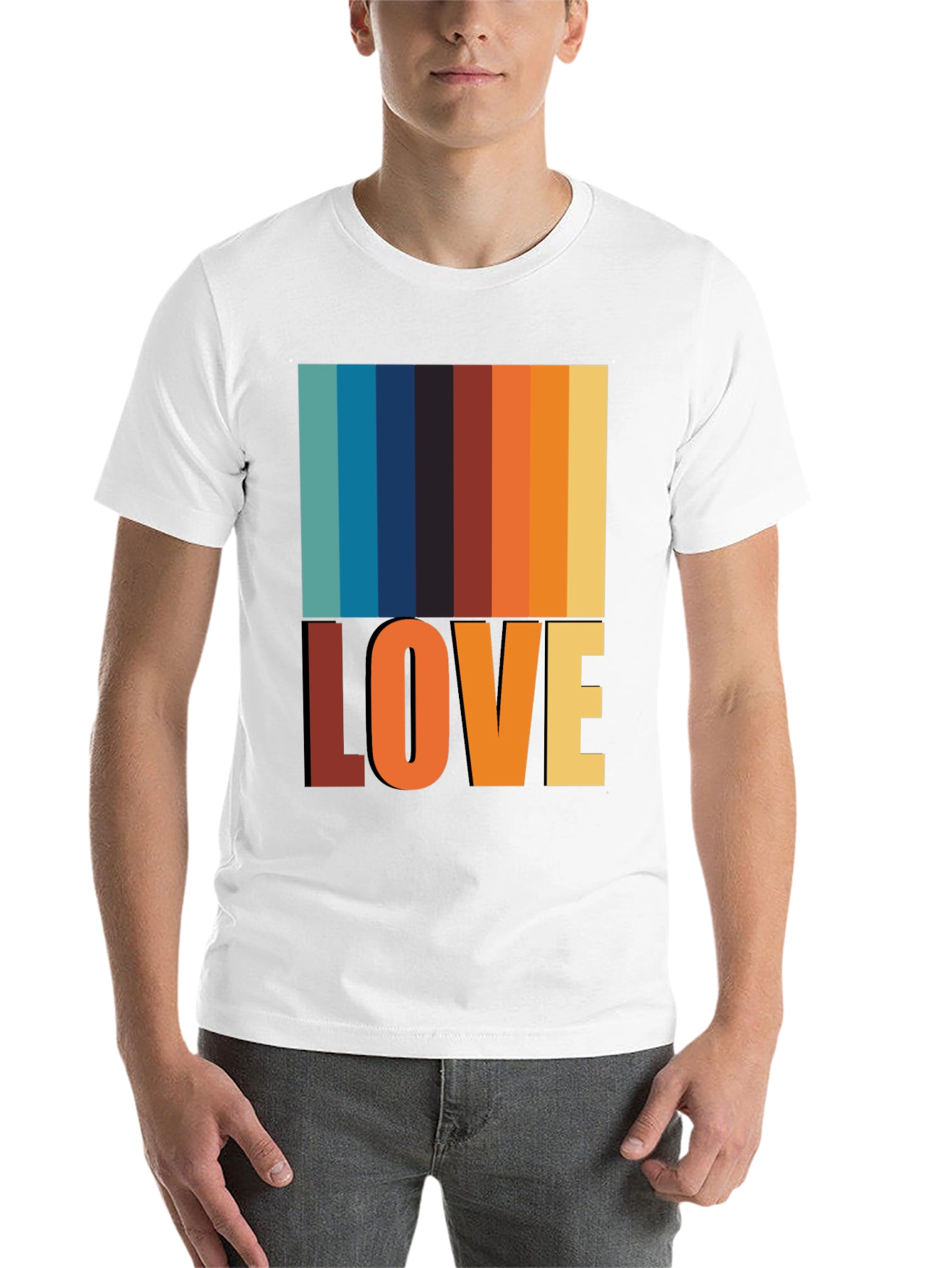 Black Retro Love T-Shirt - Vintage Style Tee view 14